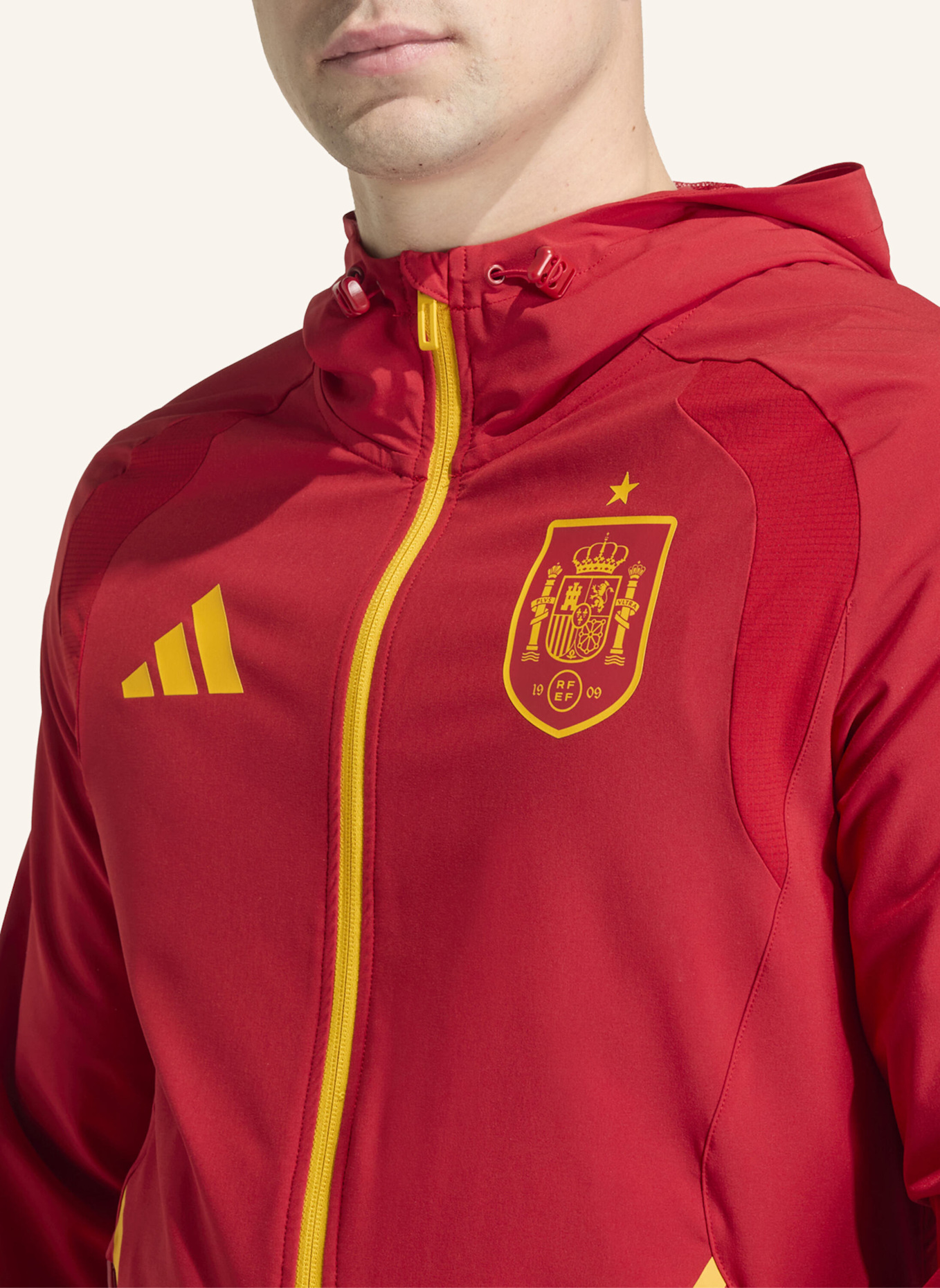 adidas SPANIEN TIRO TRAVEL WINDBREAKER MIT DURCHGEHENDEM REISSVERSCHLUSS: ROT