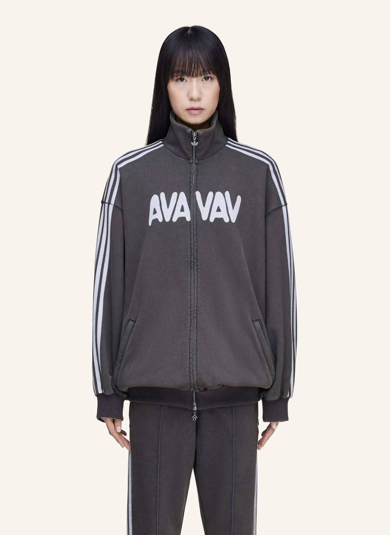 adidas Originals ADIDAS ORIGINALS BY AVAVAV TRAININGSJACKE AUS FRENCH TERRY: GRAU