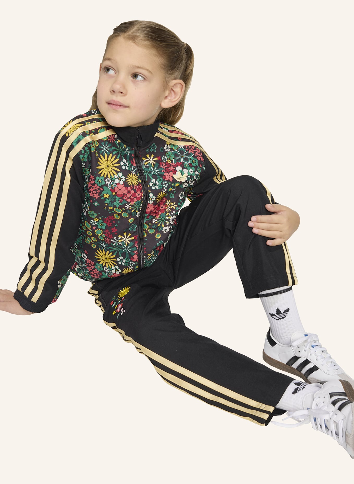 adidas Originals ADIDAS ORIGINALS X LIBERTY LONDON GEWEBTER TRAININGSANZUG: SCHWARZ