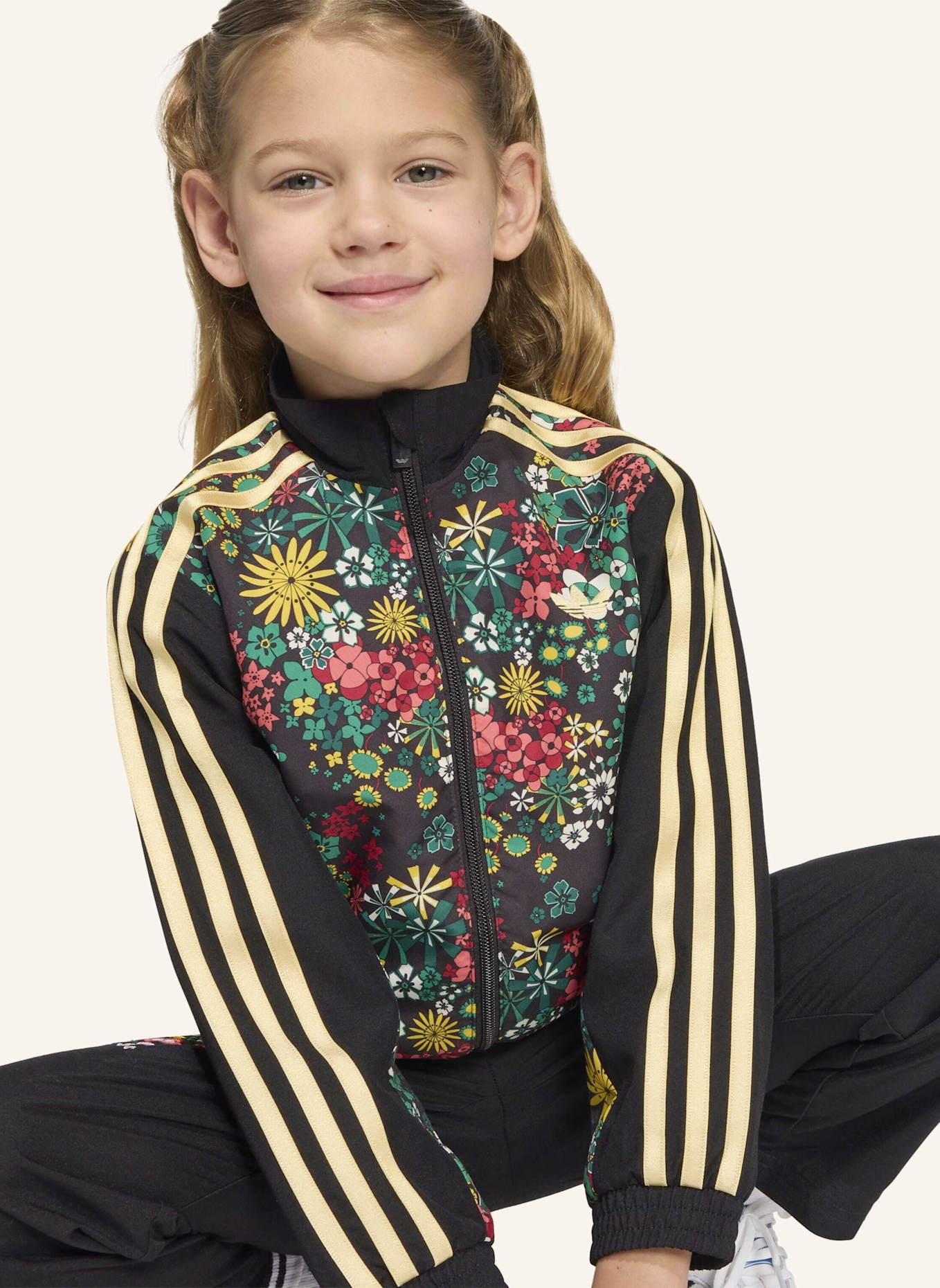 adidas Originals ADIDAS ORIGINALS X LIBERTY LONDON GEWEBTER TRAININGSANZUG: SCHWARZ