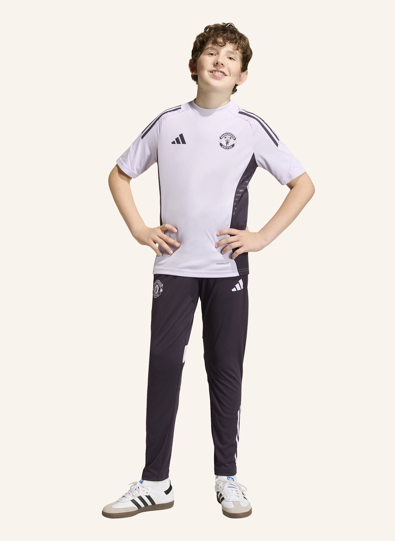adidas MANCHESTER UNITED TIRO 25 COMPETITION KIDS TRAININGSTRIKOT: LILA/ SCHWARZ