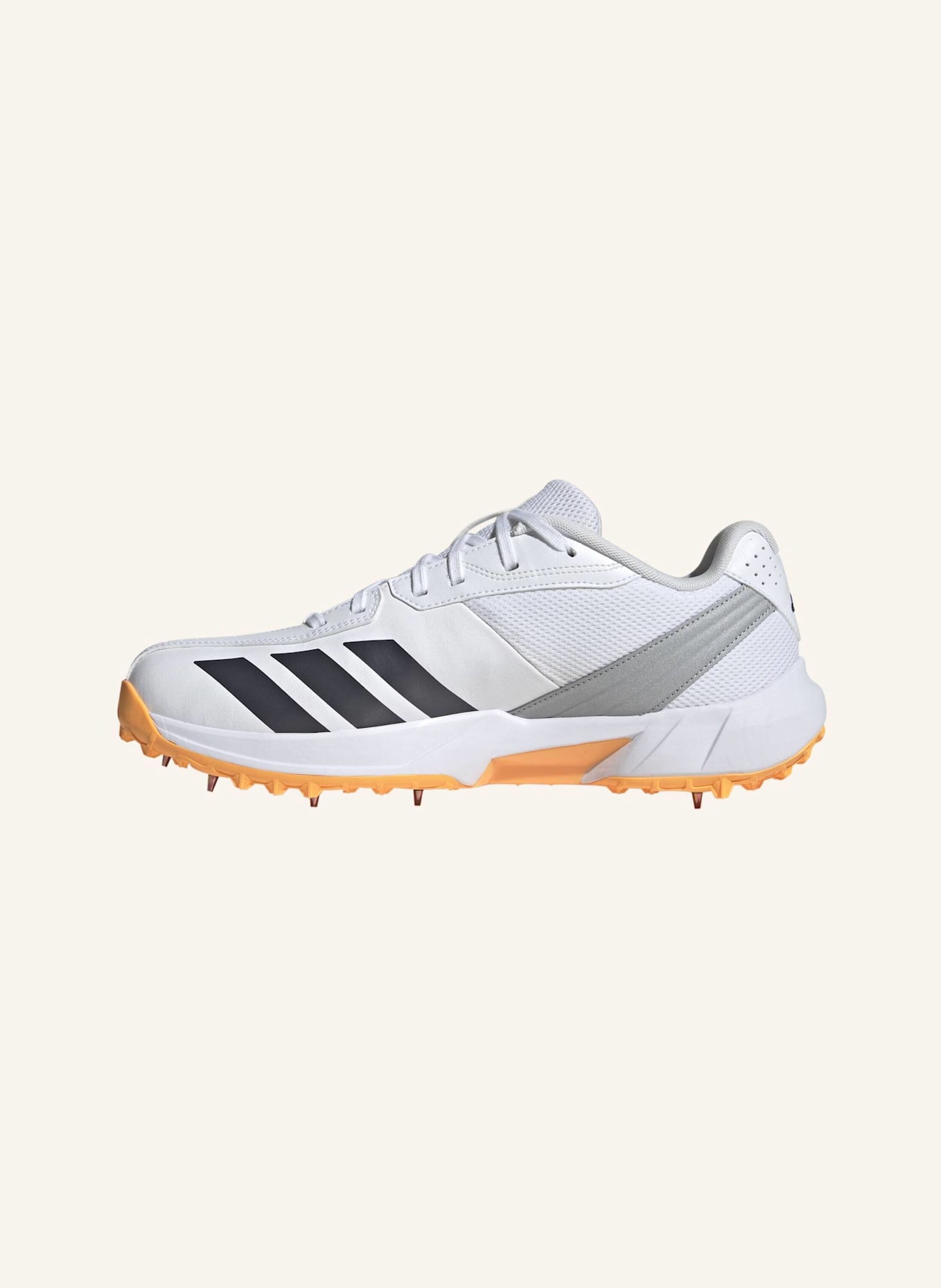 adidas 22YDS SPIKE CRICKET-SCHUH: WEISS/ GRAU/ ORANGE