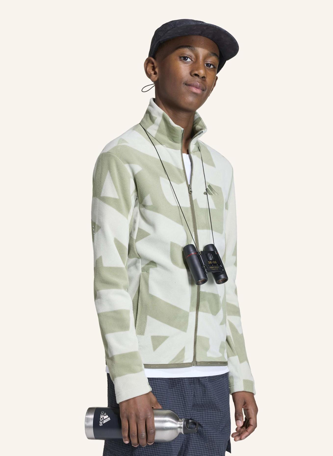 adidas TERREX TERREX MULTI PRINTED KIDS FLEECEJACKE, DURCHGEHENDER REISSVERSCHLUSS: GRÜN