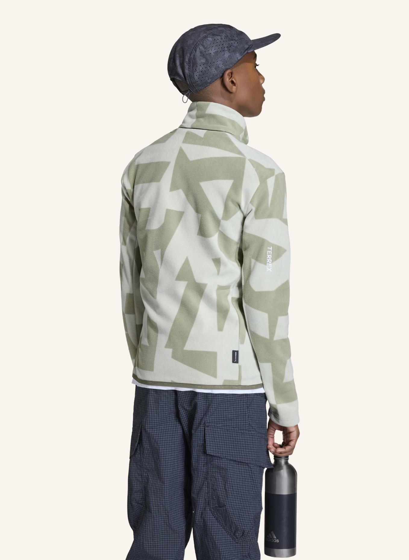 adidas TERREX TERREX MULTI PRINTED KIDS FLEECEJACKE, DURCHGEHENDER REISSVERSCHLUSS: GRÜN