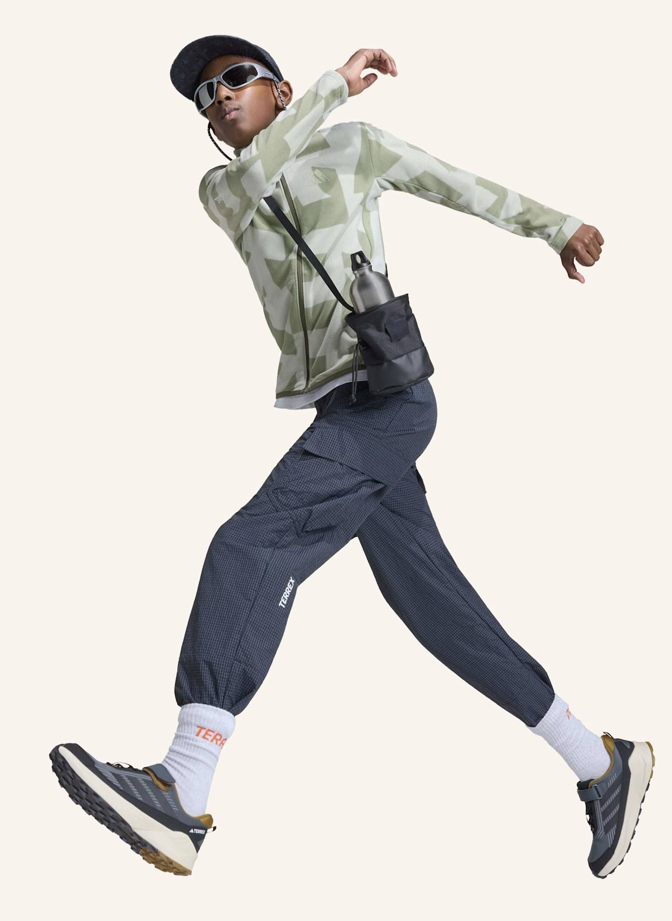 adidas TERREX TERREX MULTI PRINTED KIDS FLEECEJACKE, DURCHGEHENDER REISSVERSCHLUSS: GRÜN