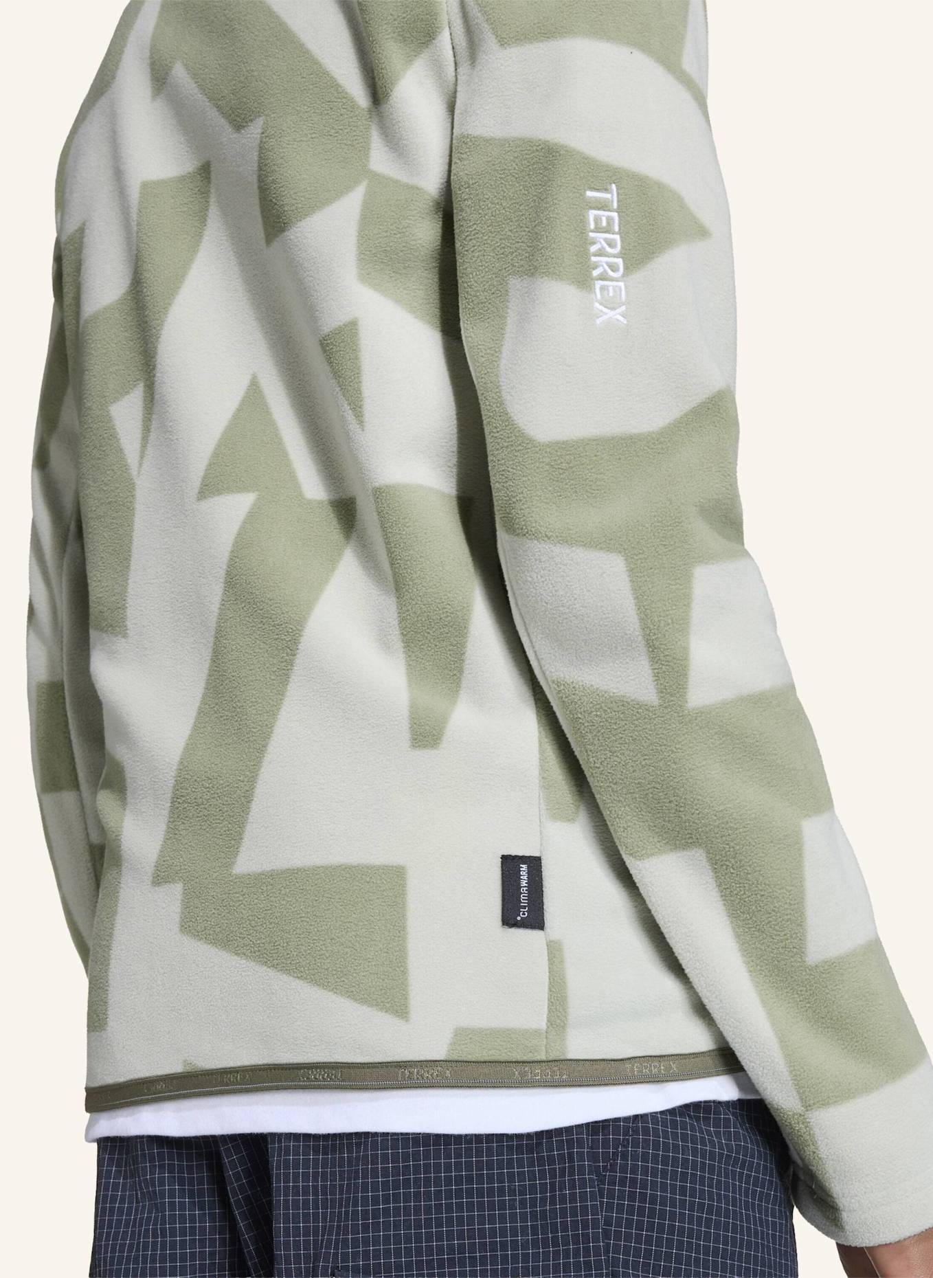 adidas TERREX TERREX MULTI PRINTED KIDS FLEECEJACKE, DURCHGEHENDER REISSVERSCHLUSS: GRÜN