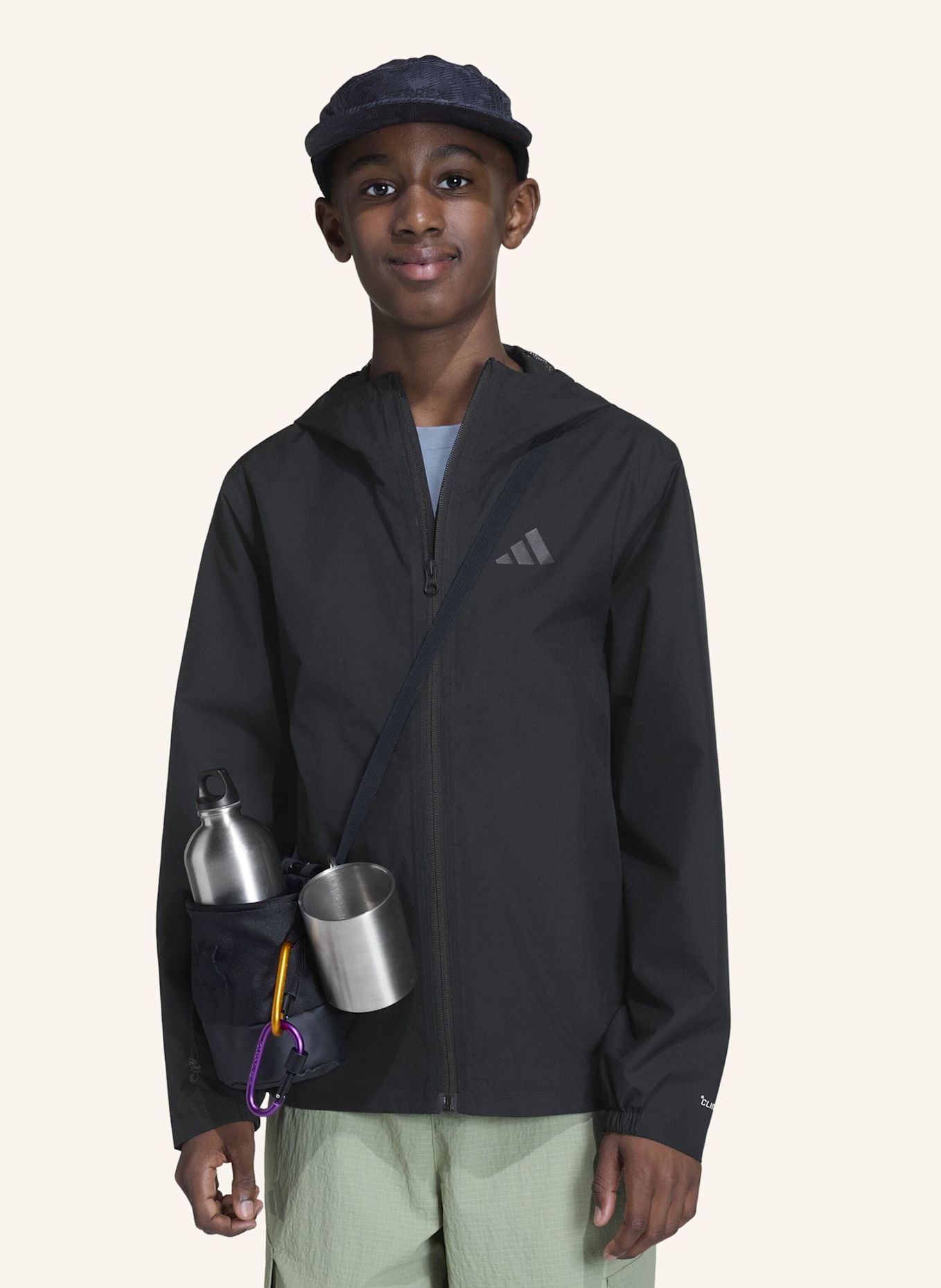 adidas TERREX TERREX KIDS MULTI 2 LAYER CLIMAPROOF REGENJACKE: SCHWARZ