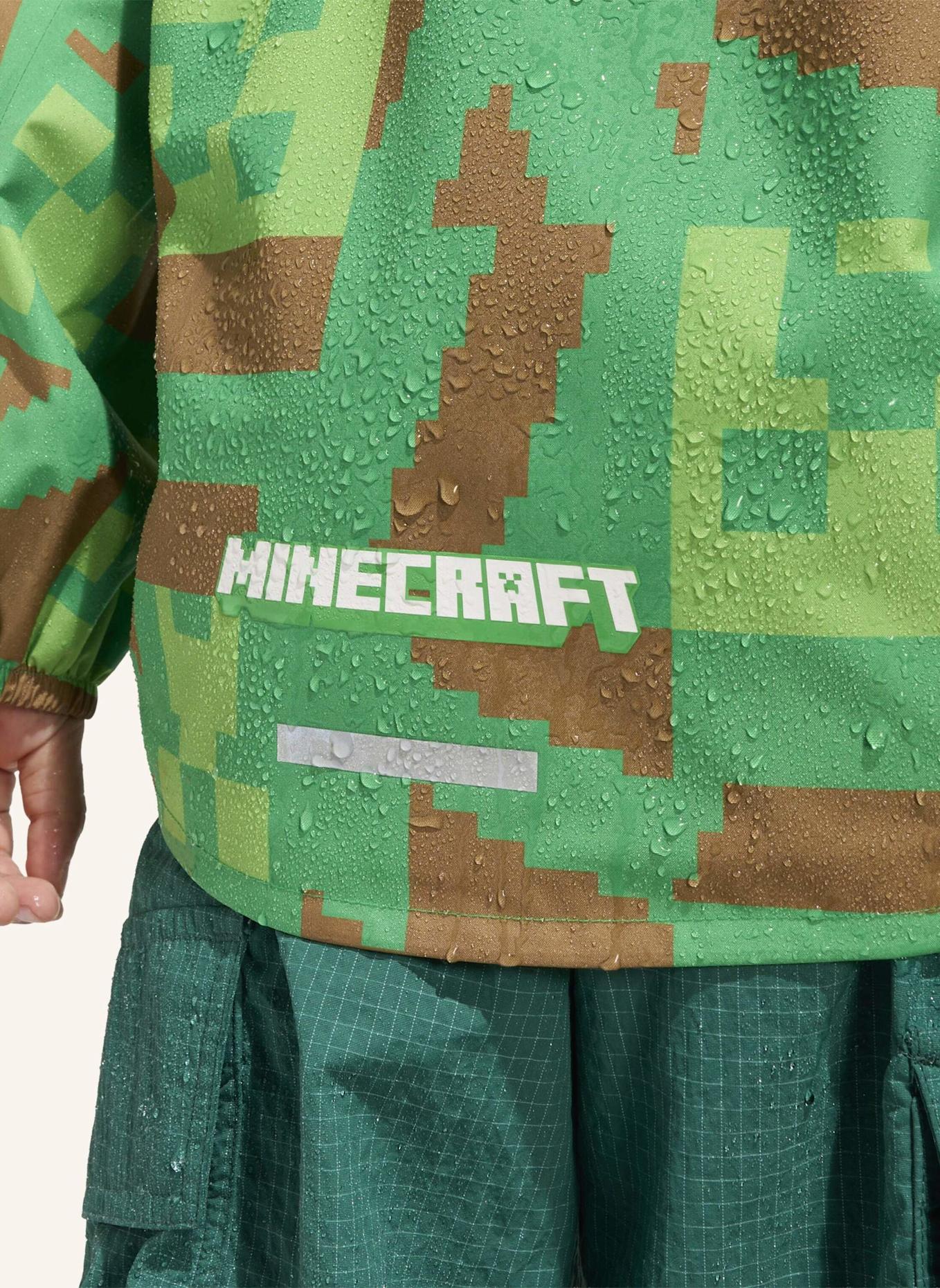 adidas TERREX ADIDAS MINECRAFT TERREX 2 LAYER CLIMAPROOF REGENJACKE: GRÜN/ BRAUN