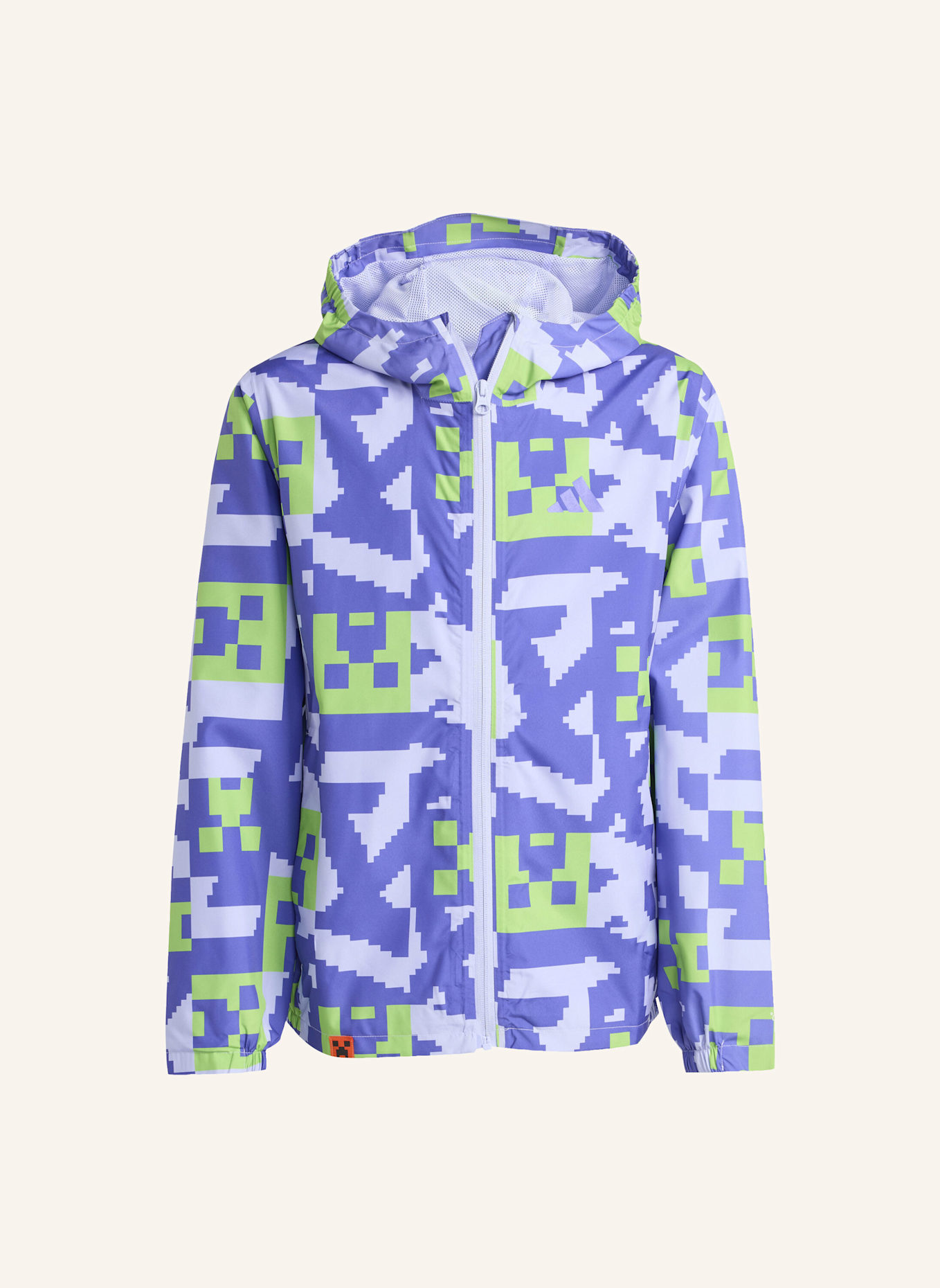 adidas TERREX ADIDAS MINECRAFT TERREX 2 LAYER CLIMAPROOF REGENJACKE: LILA/ BLAU/ GRÜN