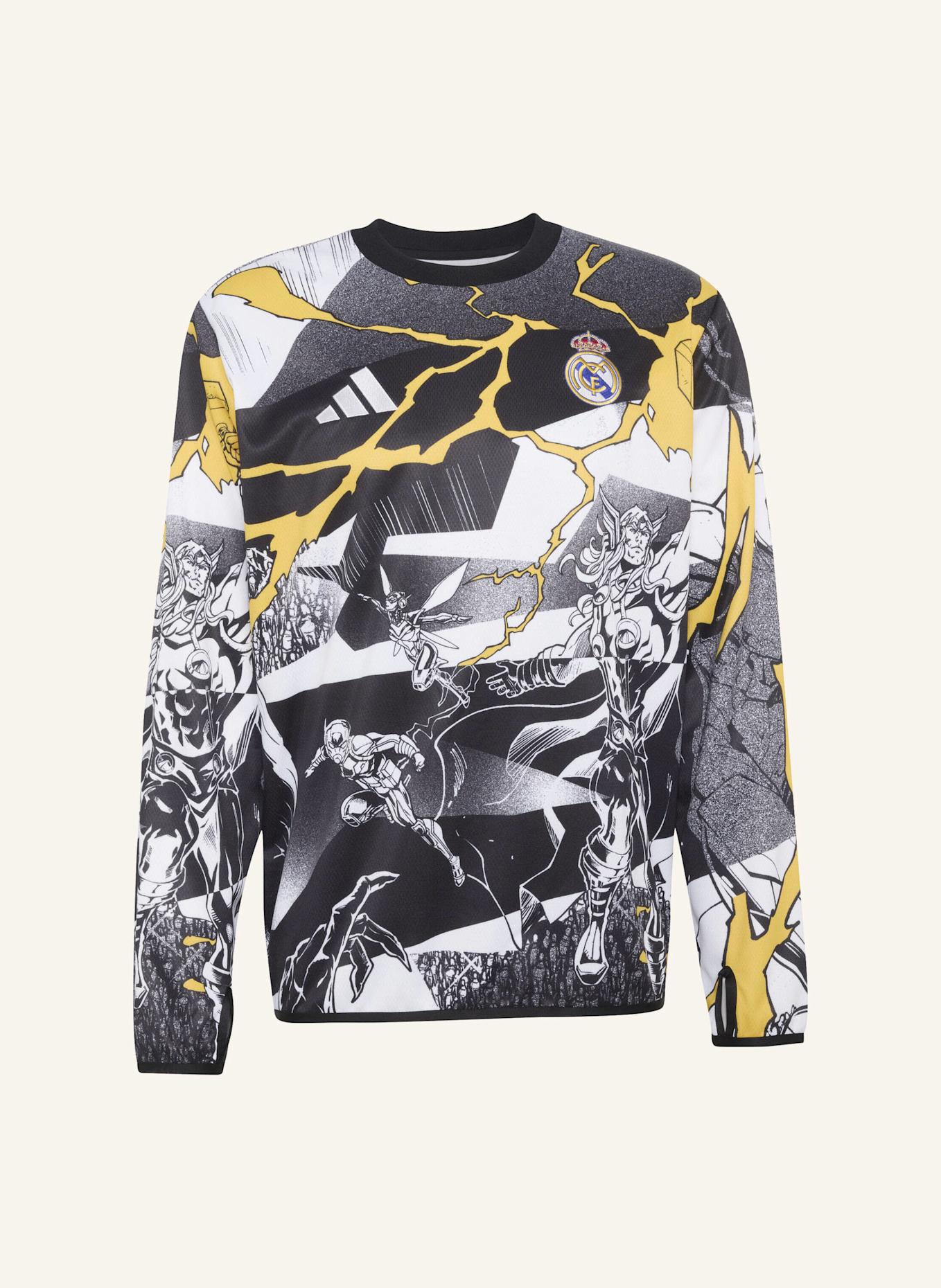 adidas ADIDAS REAL MADRID AVENGERS 25/26 PRE-MATCH WARM TOP: WEISS/ SCHWARZ/ GOLD