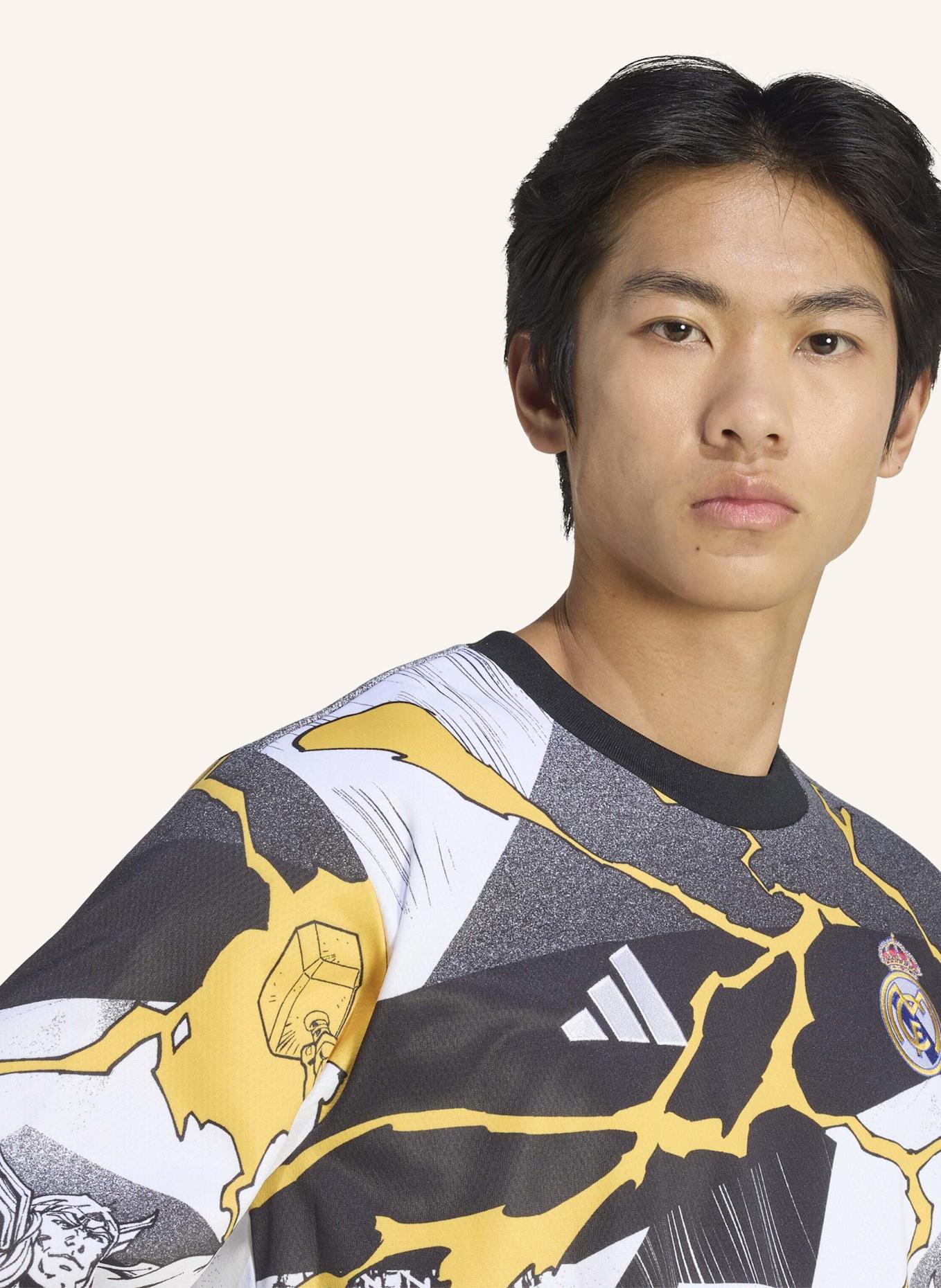 adidas ADIDAS REAL MADRID AVENGERS 25/26 PRE-MATCH WARM TOP: WEISS/ SCHWARZ/ GOLD