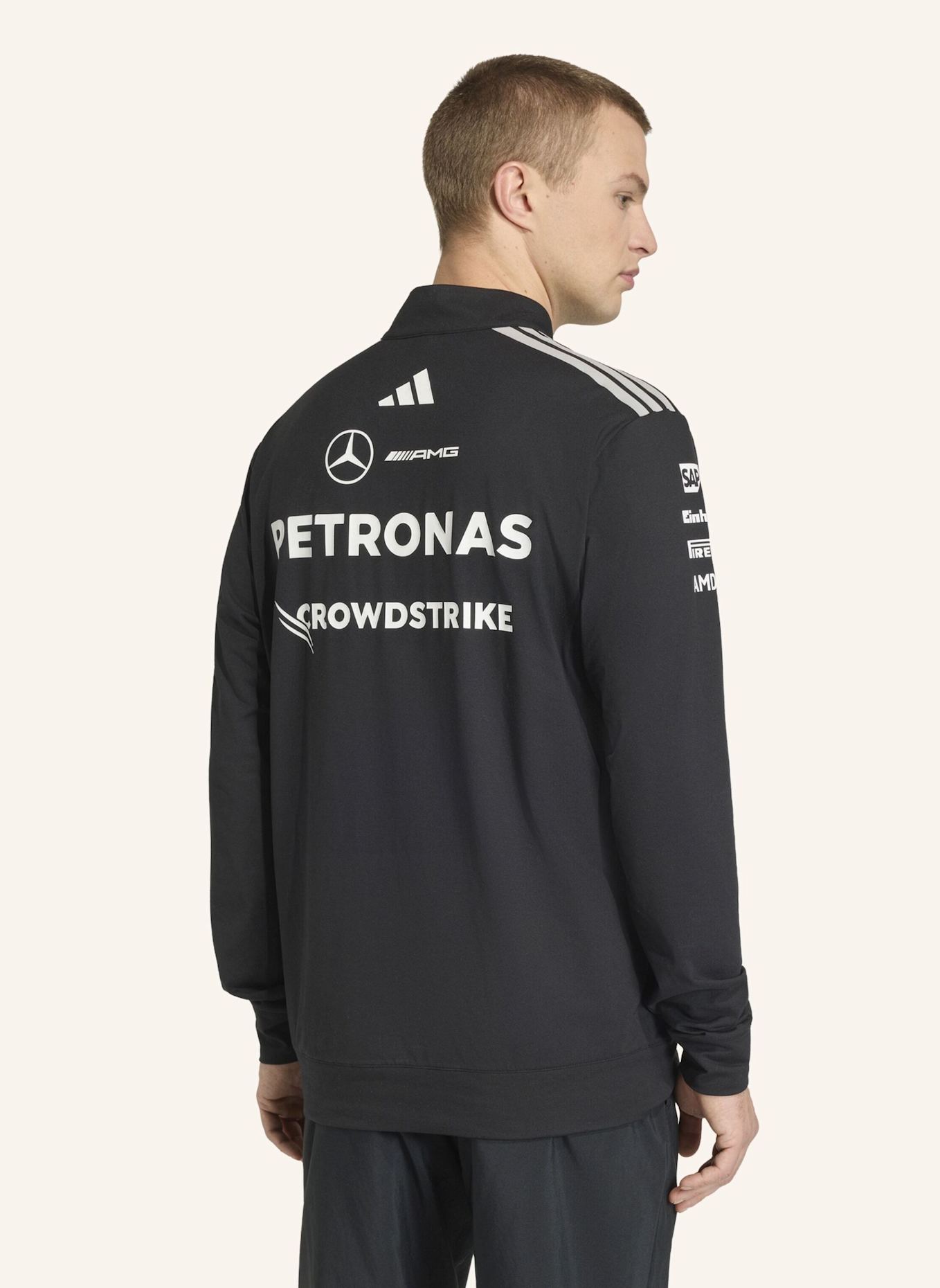 adidas MERCEDES-AMG PETRONAS FORMULA 1 TEAM ENGINEERS QUARTER ZIP SWEATSHIRT: SCHWARZ