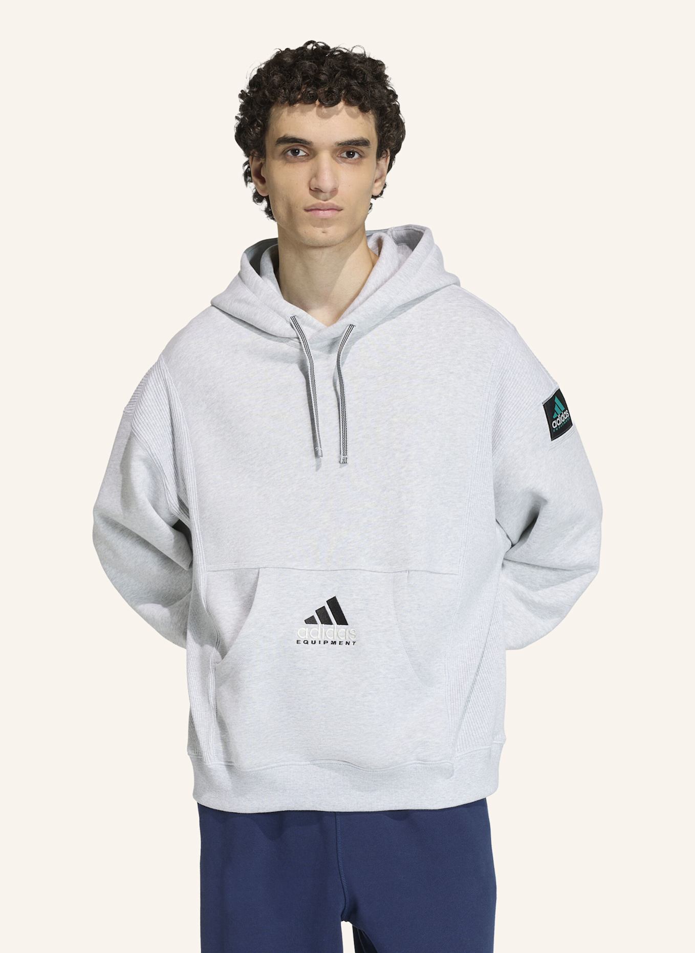 adidas Originals ADIDAS EQUIPMENT RIBBED HOODIE: GRAU