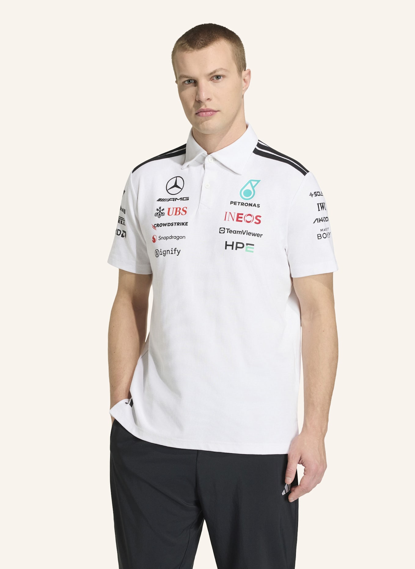 adidas MERCEDES - AMG PETRONAS FORMULA 1 TEAM ENGINEERS POLOSHIRT: WEISS