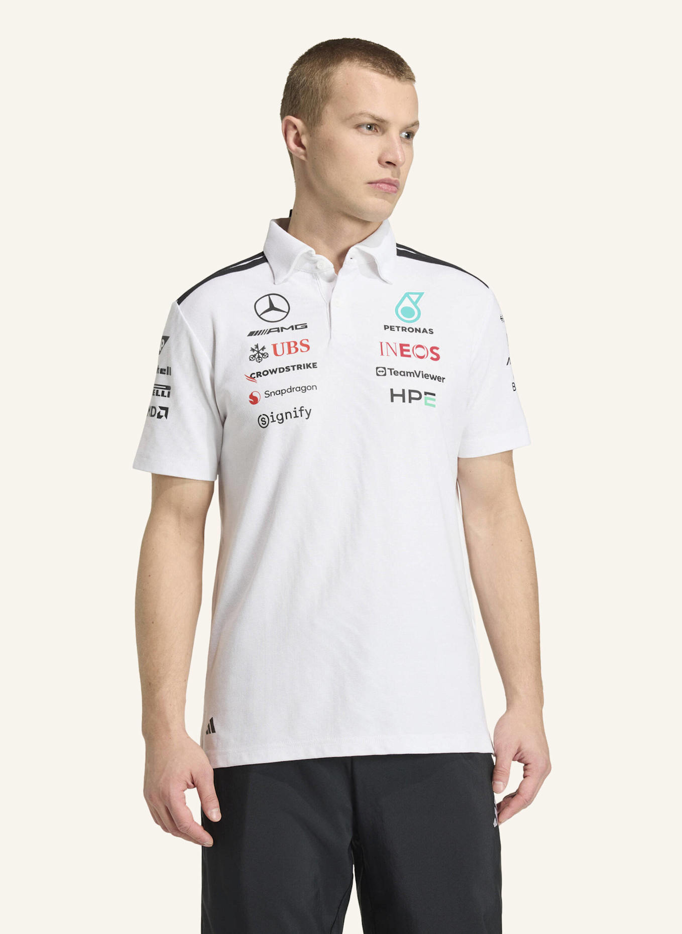 adidas MERCEDES - AMG PETRONAS FORMULA 1 TEAM ENGINEERS POLOSHIRT: WEISS