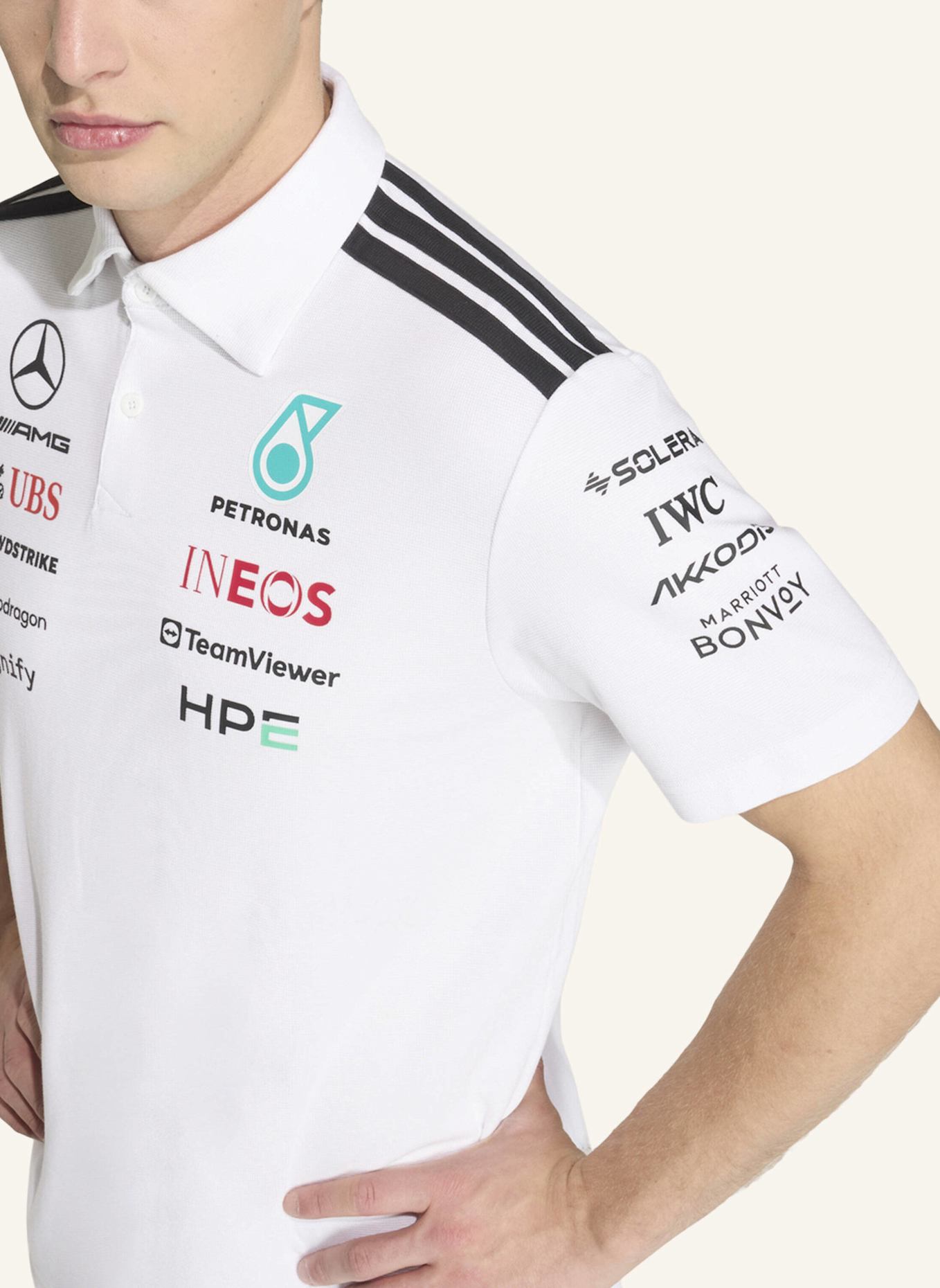 adidas MERCEDES - AMG PETRONAS FORMULA 1 TEAM ENGINEERS POLOSHIRT: WEISS