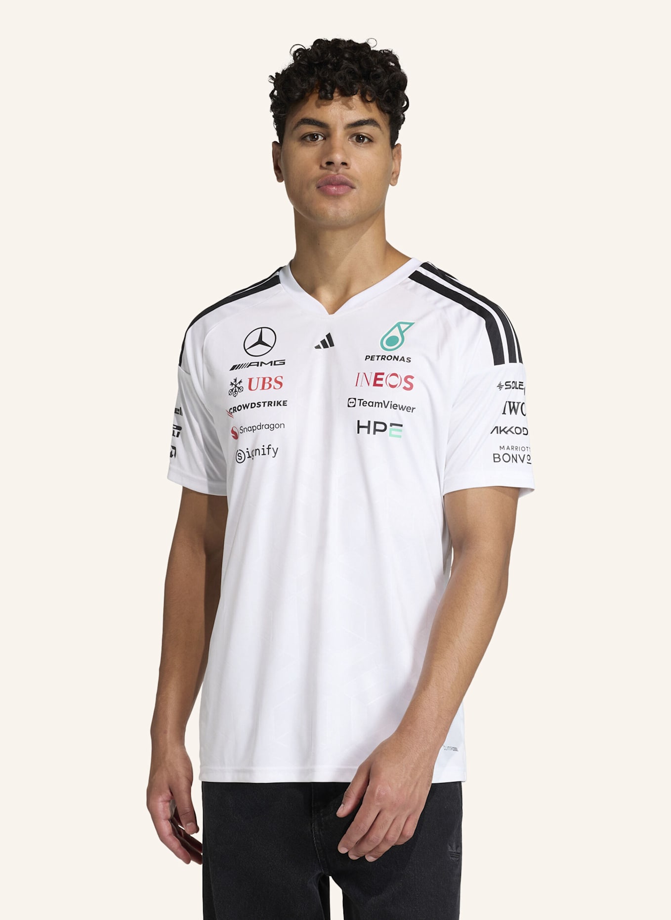 adidas MERCEDES - AMG PETRONAS FORMULA 1 TEAM DRIVER TRIKOT: WEISS