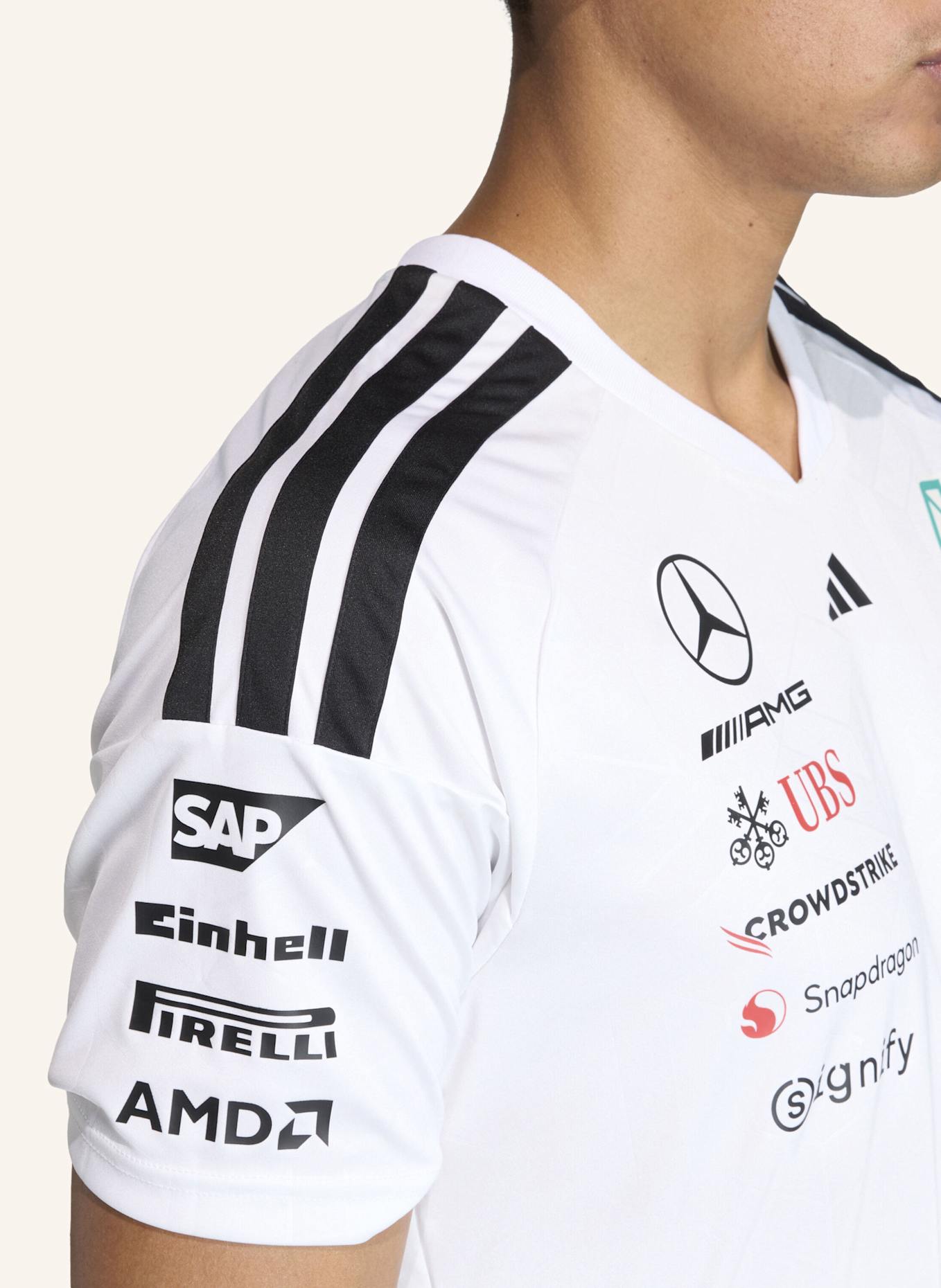 adidas MERCEDES - AMG PETRONAS FORMULA 1 TEAM DRIVER TRIKOT: WEISS