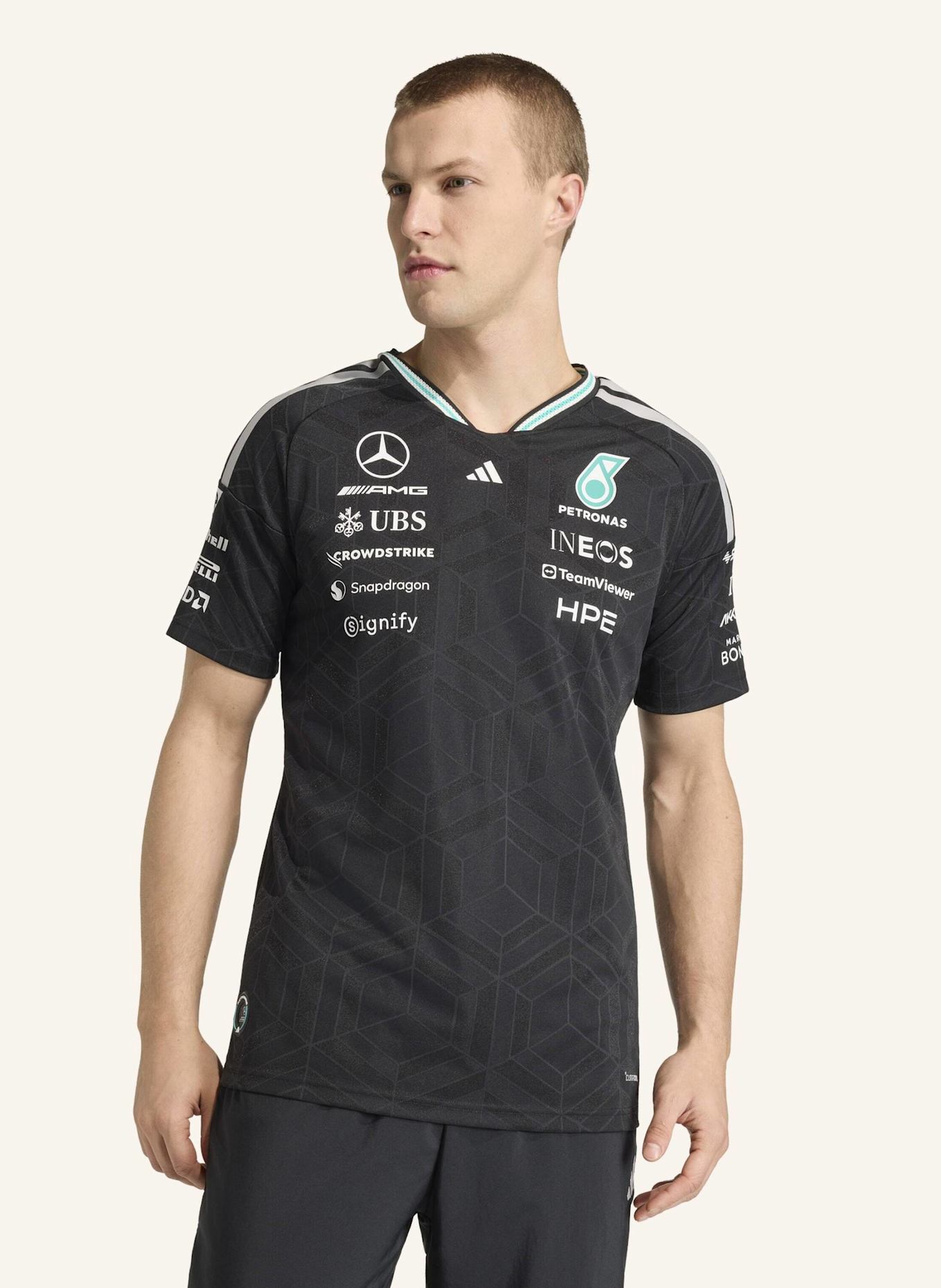 adidas MERCEDES - AMG PETRONAS FORMULA 1 TEAM DRIVER AUTHENTIC TRIKOT: SCHWARZ