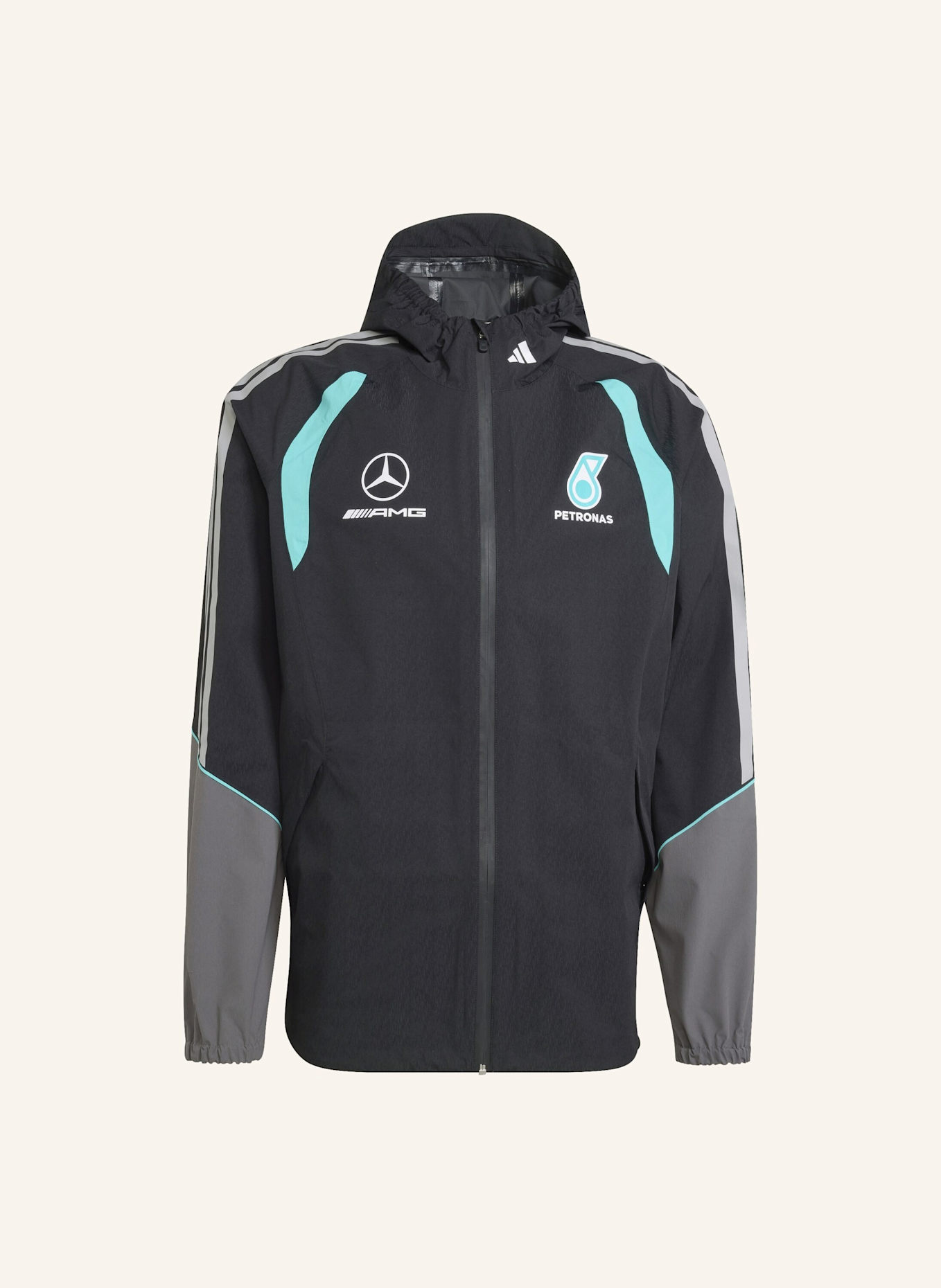 adidas MERCEDES - AMG PETRONAS FORMEL 1 TEAM MECHANICS REGENJACKE: SCHWARZ