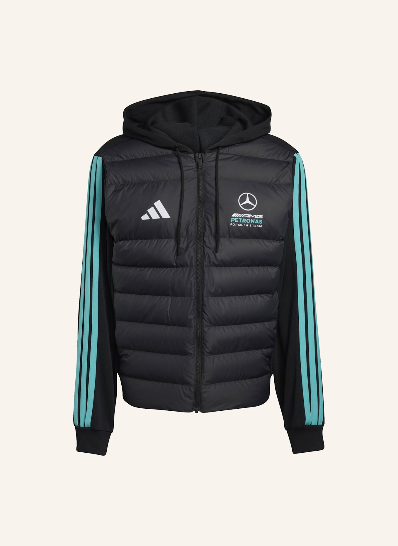 adidas MERCEDES - AMG PETRONAS FORMULA 1 TEAM DNA PUFFER JACKE: SCHWARZ