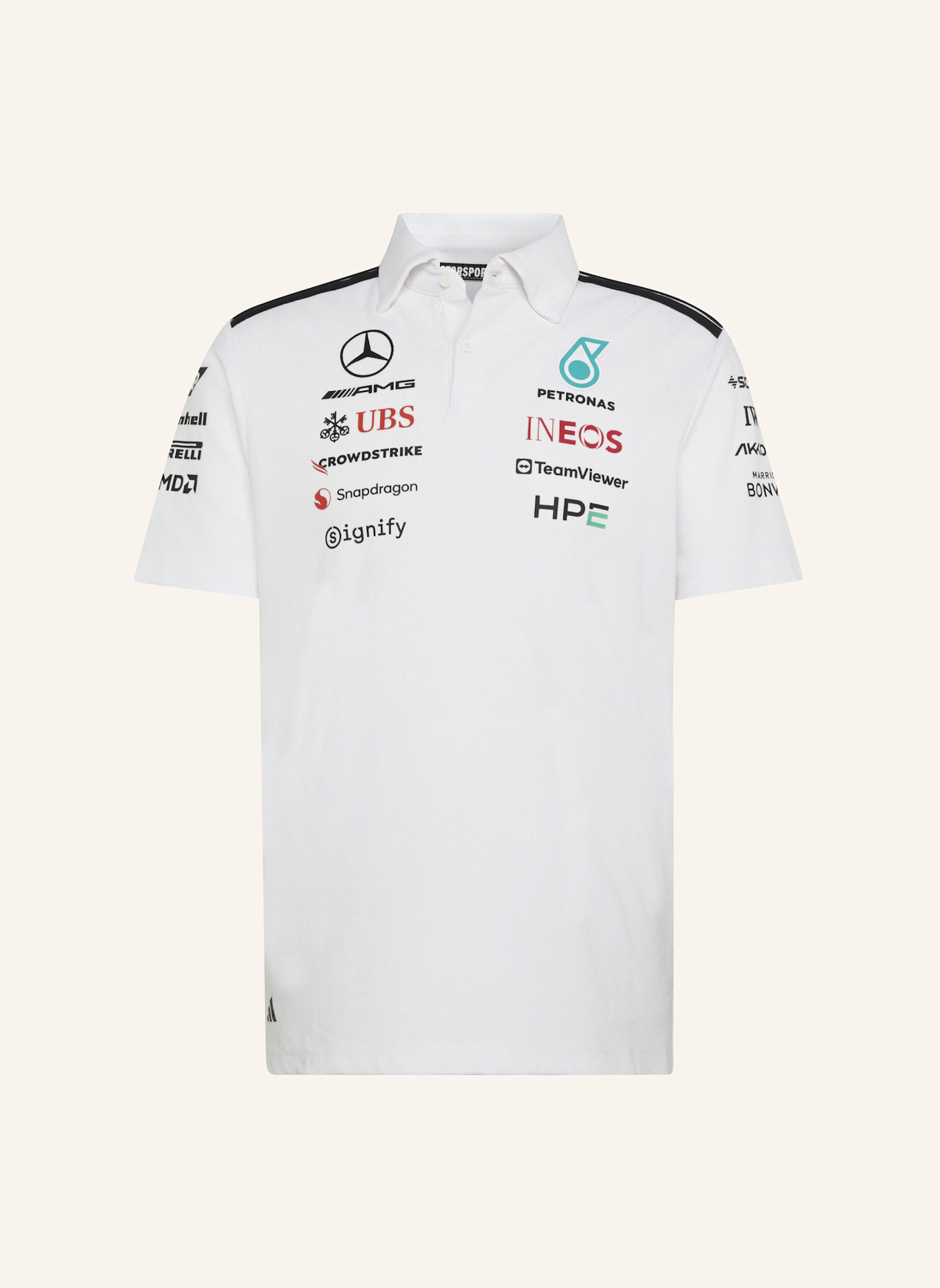 adidas MERCEDES - AMG PETRONAS FORMULA 1 TEAM ENGINEERS POLOSHIRT: WEISS