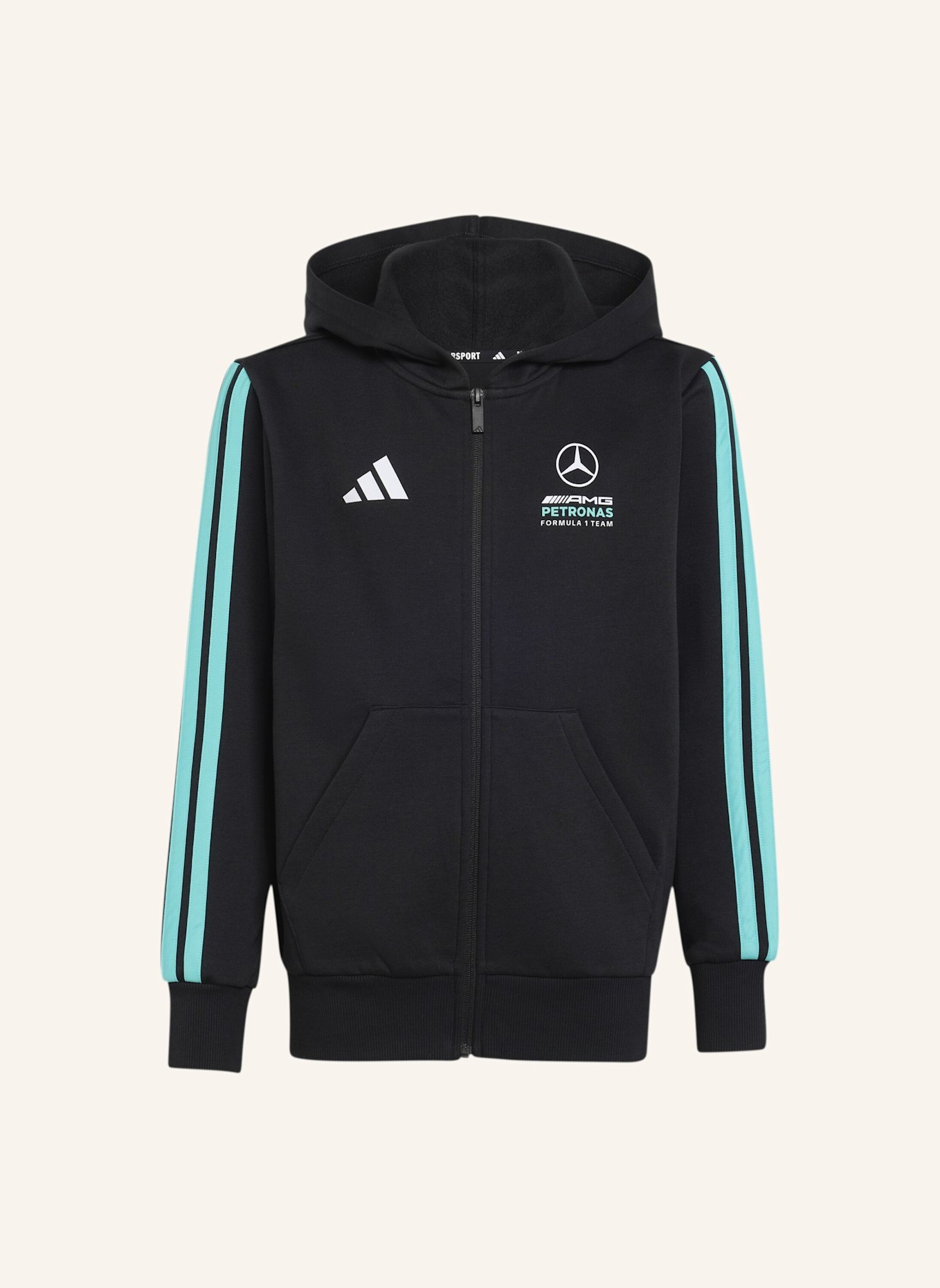 adidas MERCEDES - AMG PETRONAS FORMULA 1 TEAM DNA KAPUZENJACKE: SCHWARZ