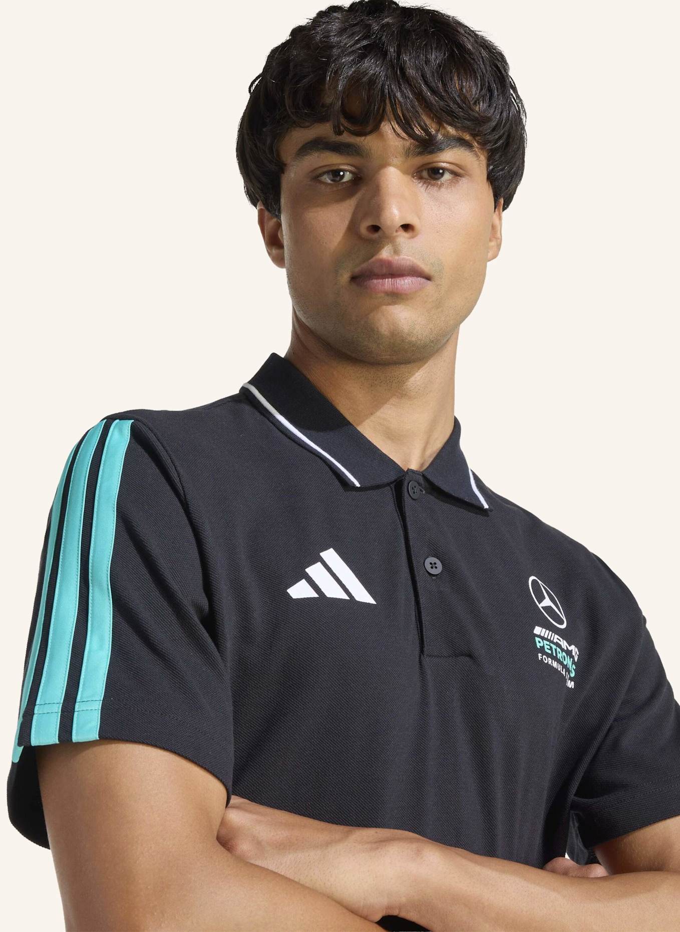 adidas MERCEDES - AMG PETRONAS FORMULA 1 TEAM DNA POLOSHIRT: SCHWARZ