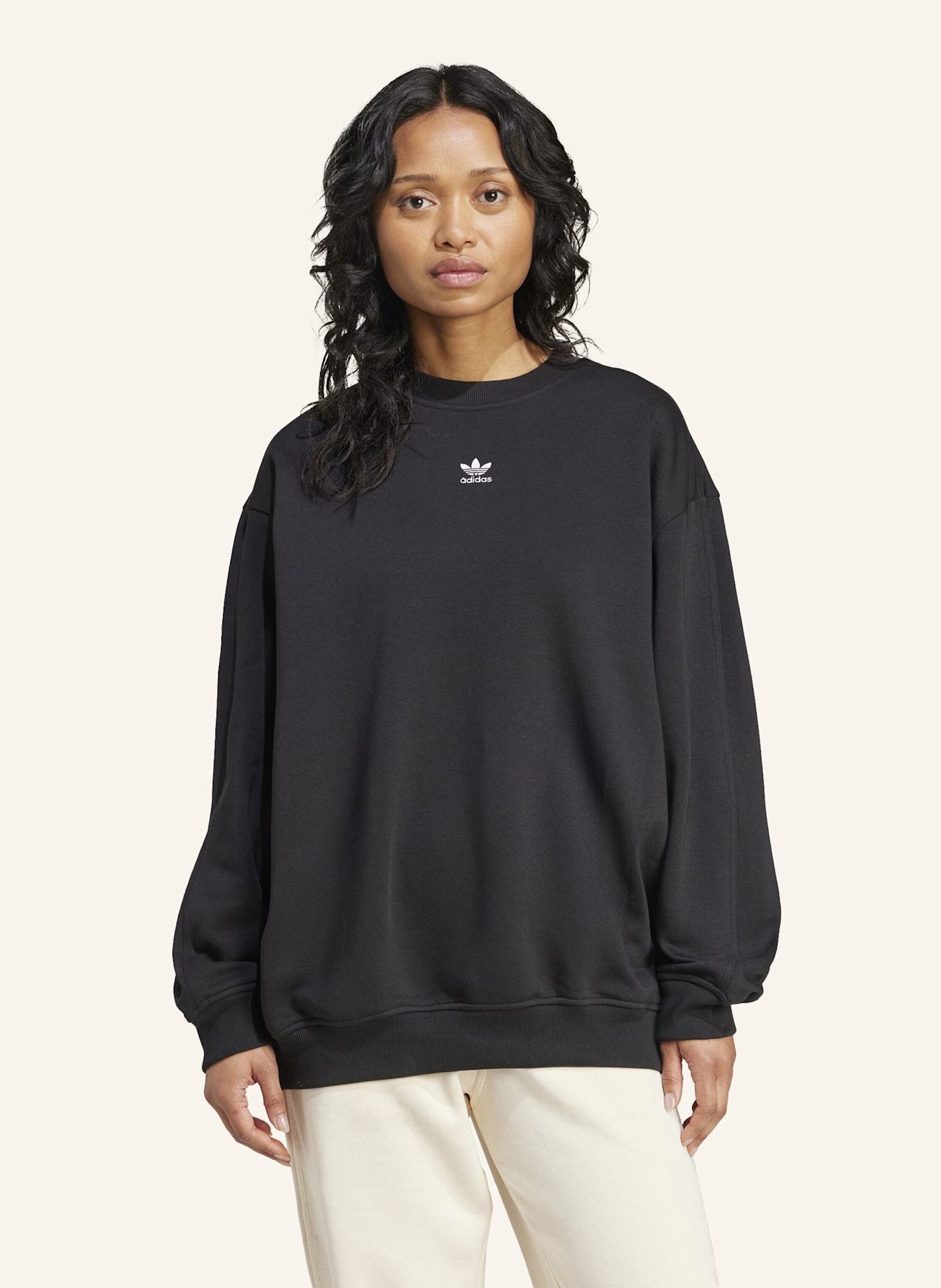 adidas Originals ESSENTIALS LONG OVERSIZED SWEATSHIRT: SCHWARZ