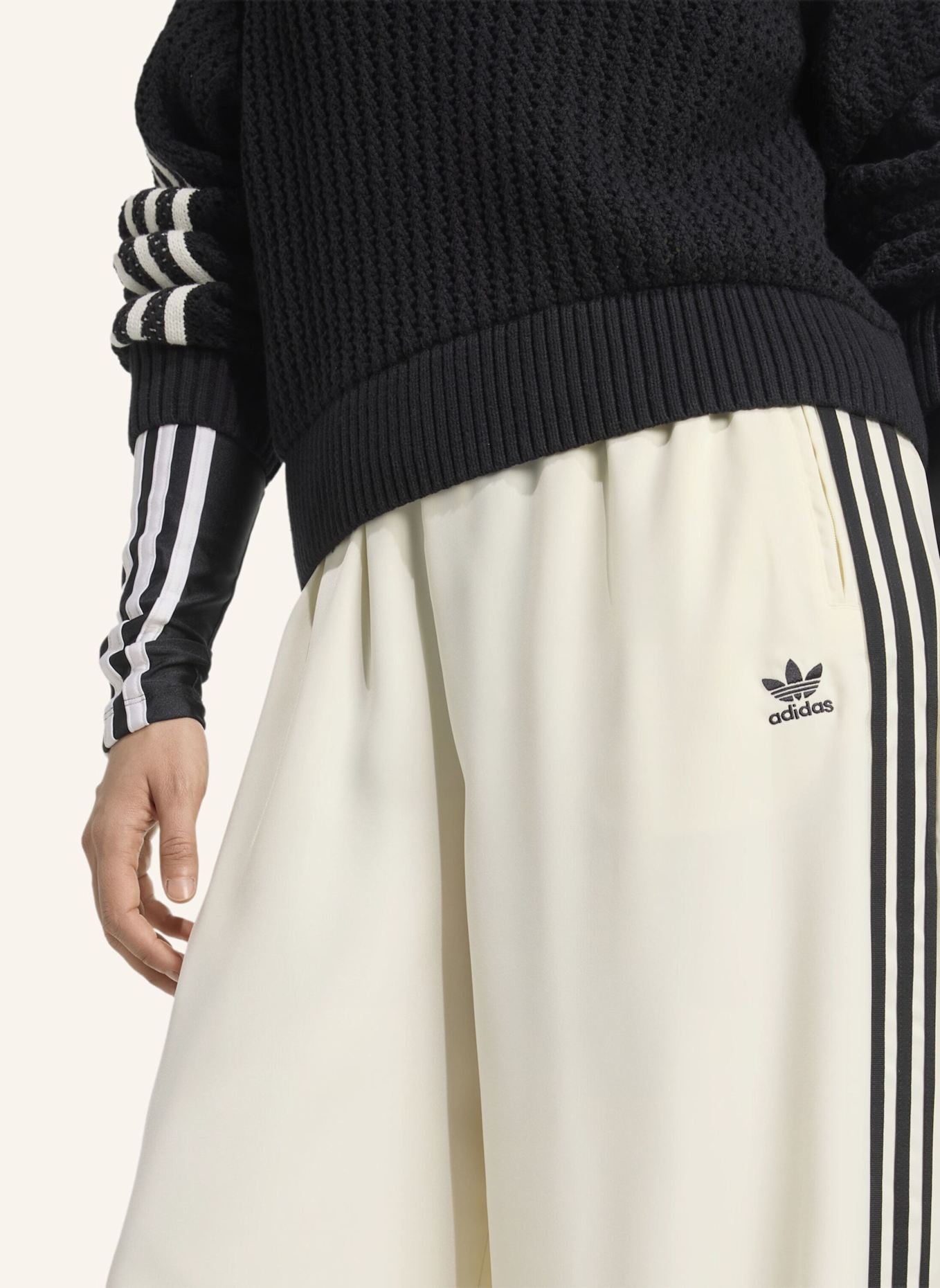 adidas Originals Track Pants ADICOLOR SATIN WIDE LEG: SCHWARZ