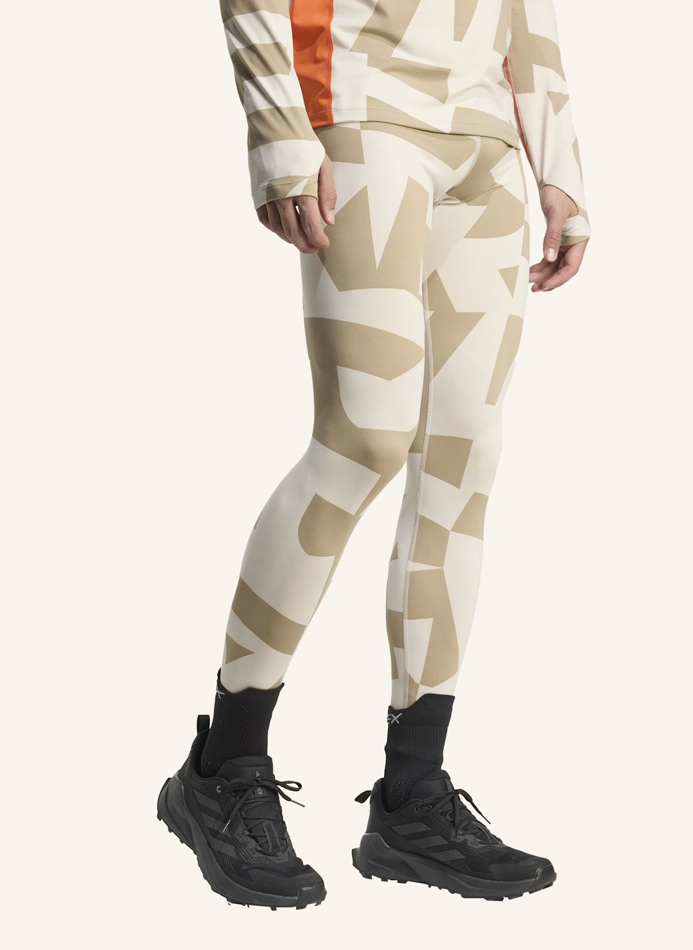 adidas TERREX MULTI SYNTHETIC BASE LAYER LEGGINGS: BEIGE