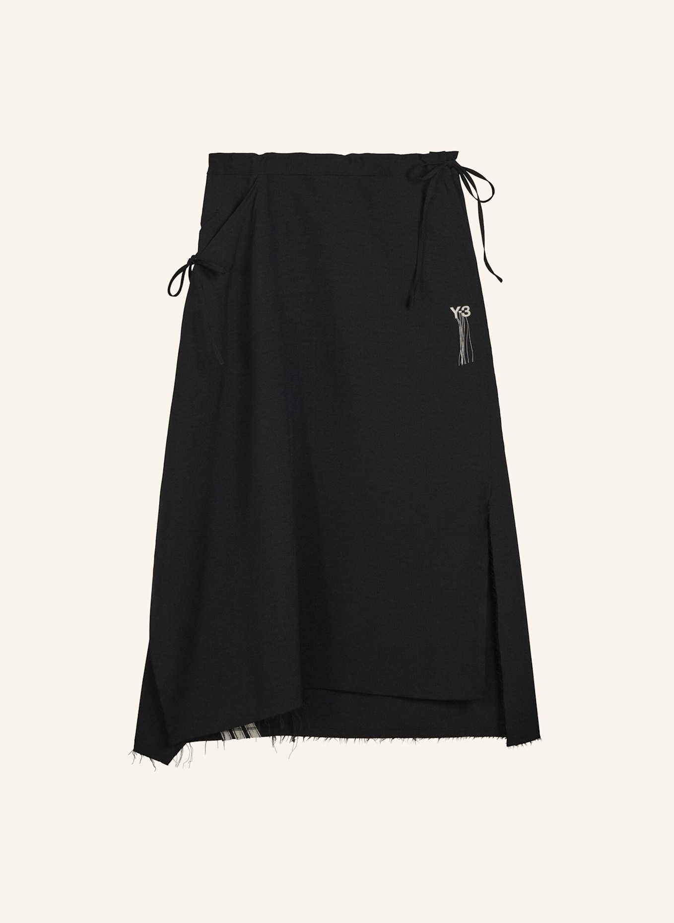 Y-3 Y-3 SPORT UNIFORM RAW CUT 3-STREIFEN ROCK: SCHWARZ