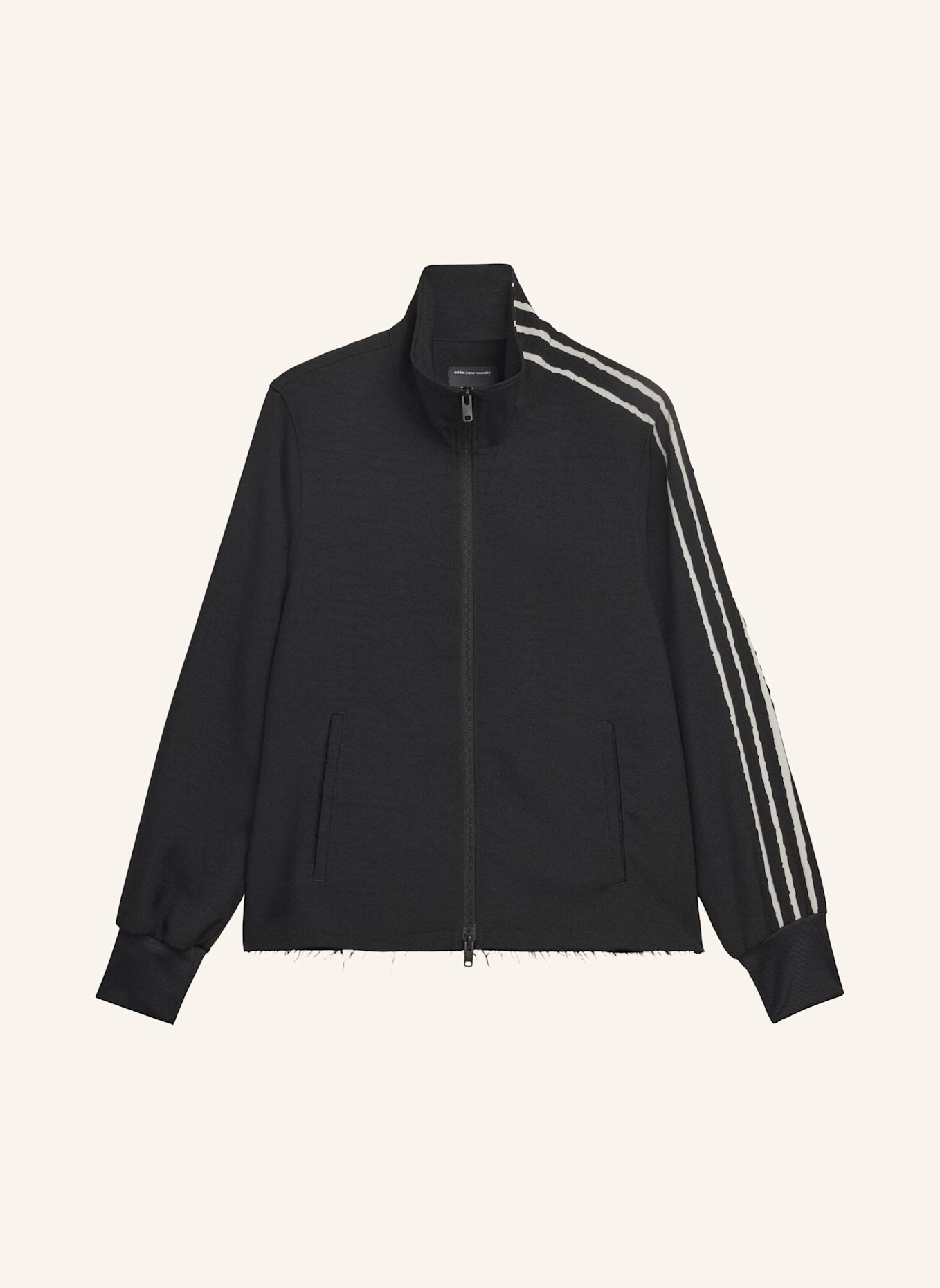 Y-3 Y-3 SPORT UNIFORM RAW CUT 3-STREIFEN TRAININGSJACKE: SCHWARZ
