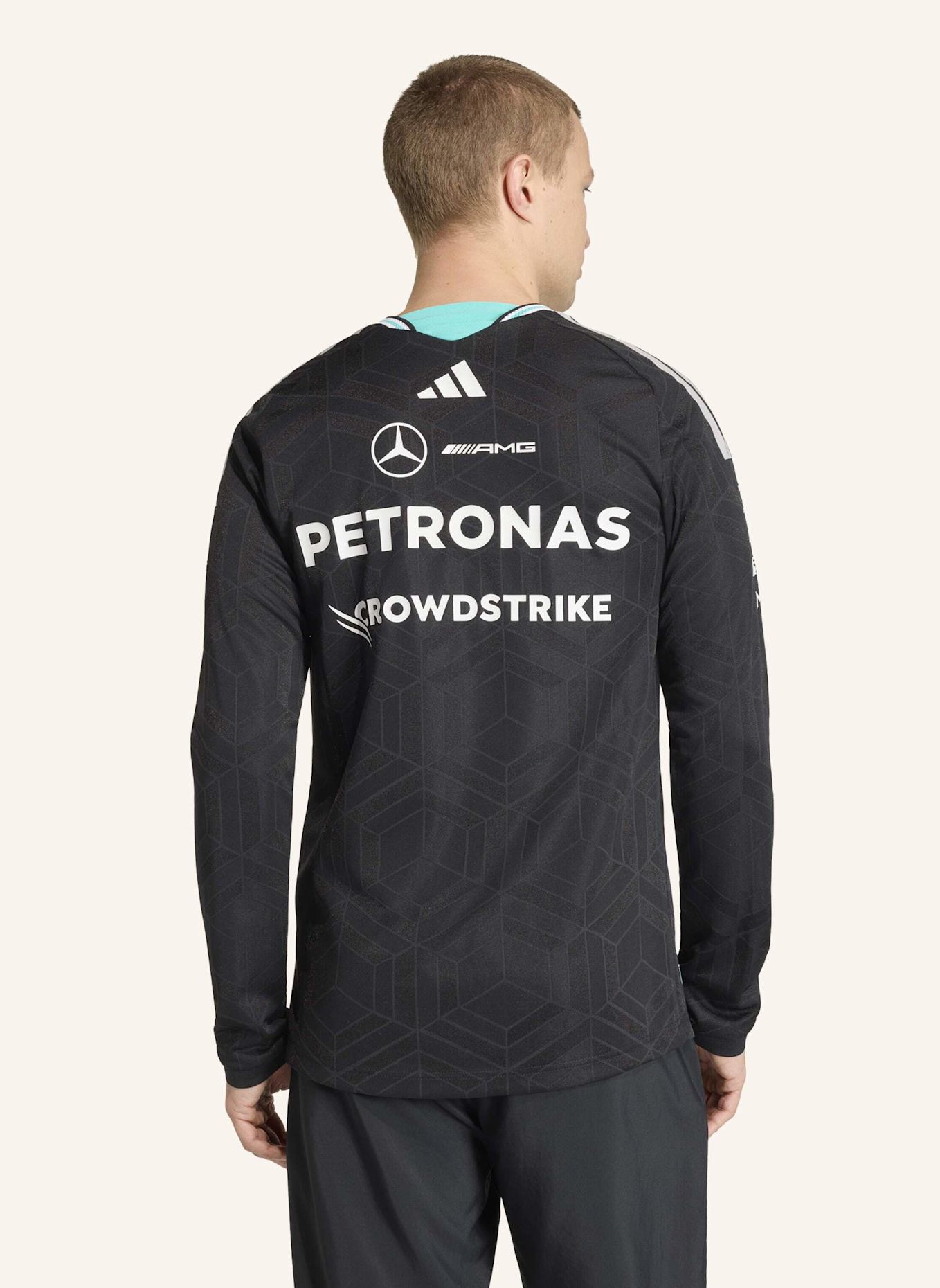 adidas MERCEDES - AMG PETRONAS FORMULA 1 TEAM AUTHENTIC LANGÄRMELIGES FAHRERTRIKOT: SCHWARZ