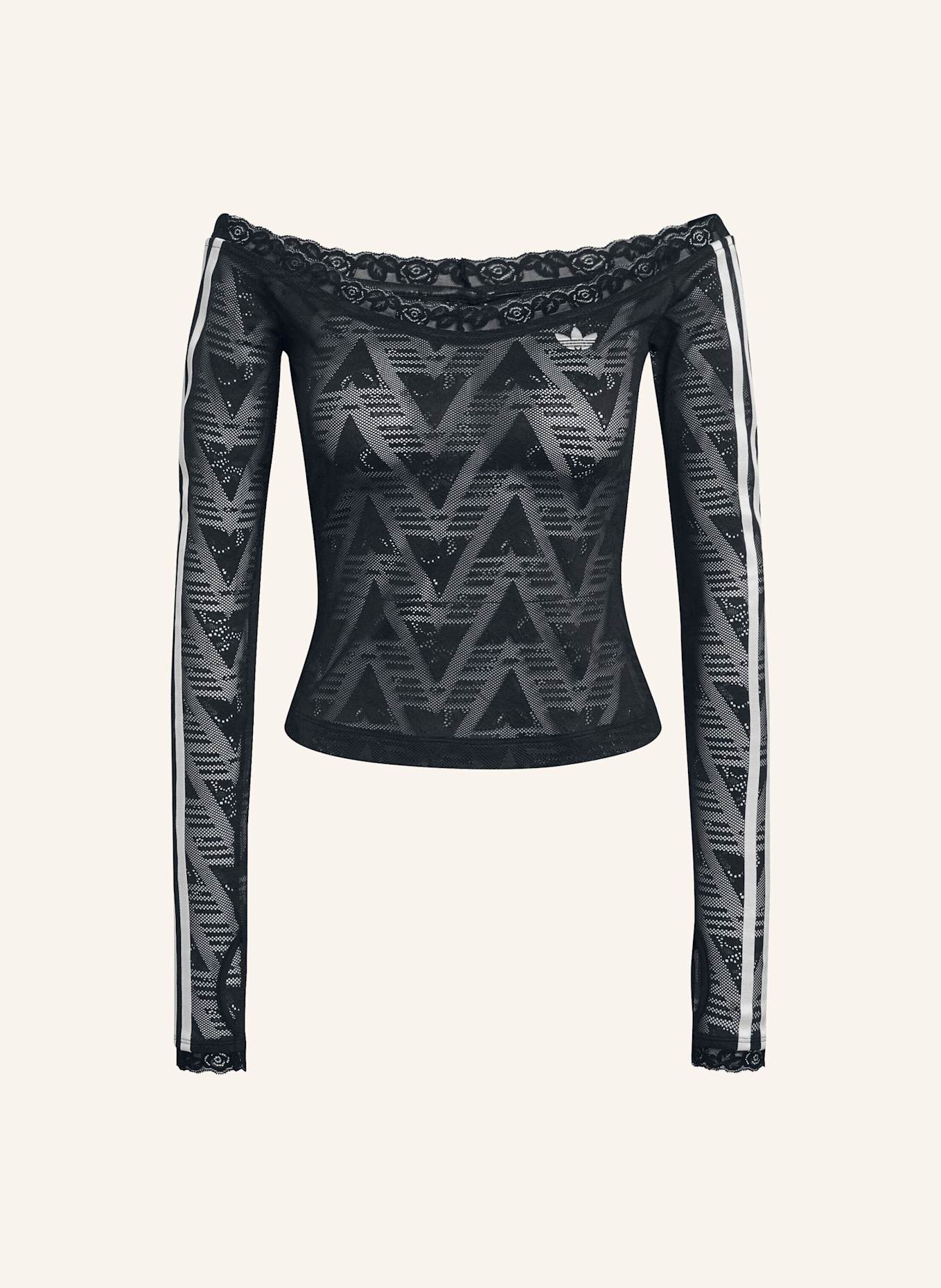 adidas Originals LACE BARDOT TOP: SCHWARZ
