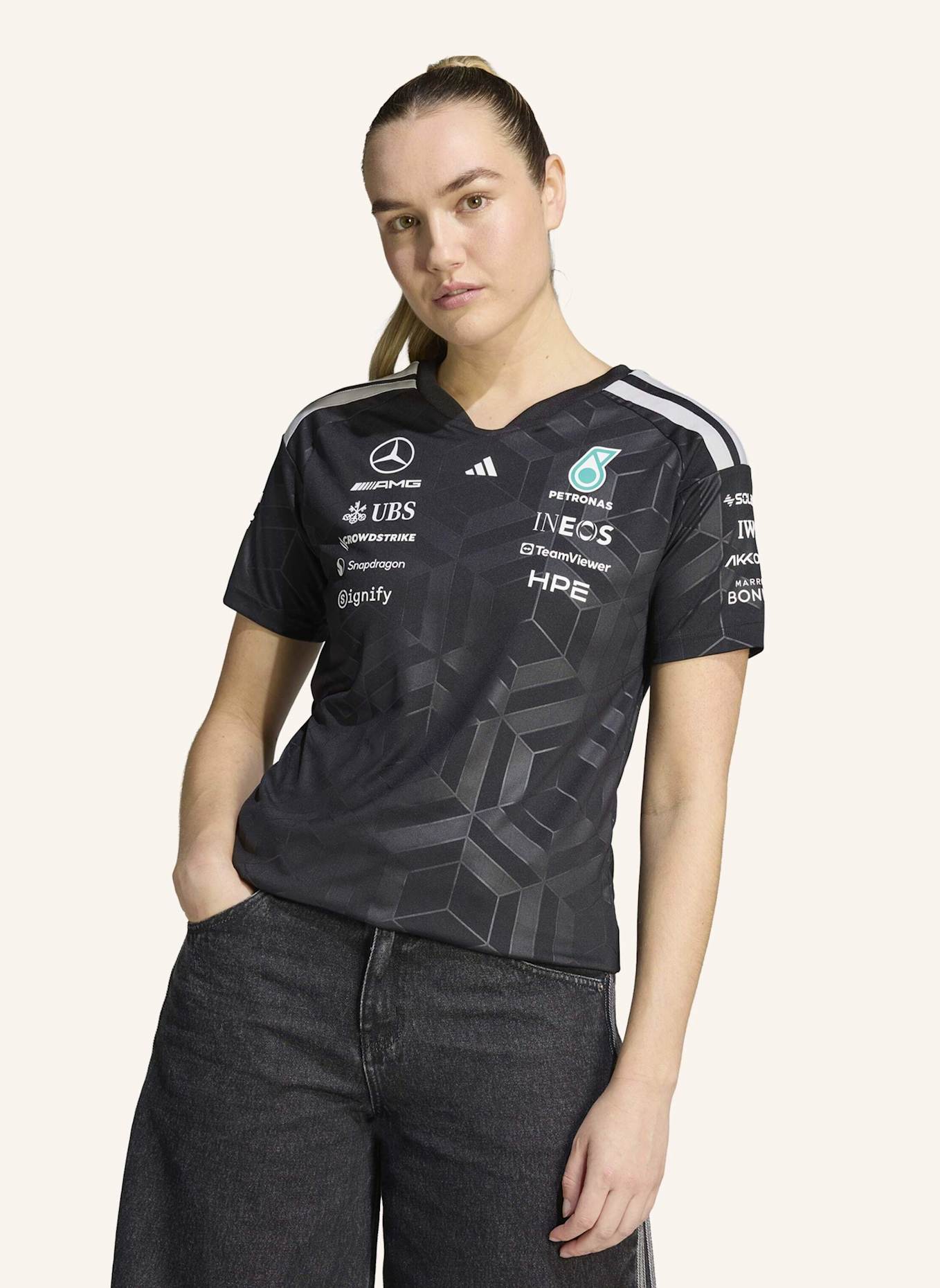 adidas MERCEDES - AMG PETRONAS FORMULA 1 TEAM DRIVER TRIKOT: SCHWARZ