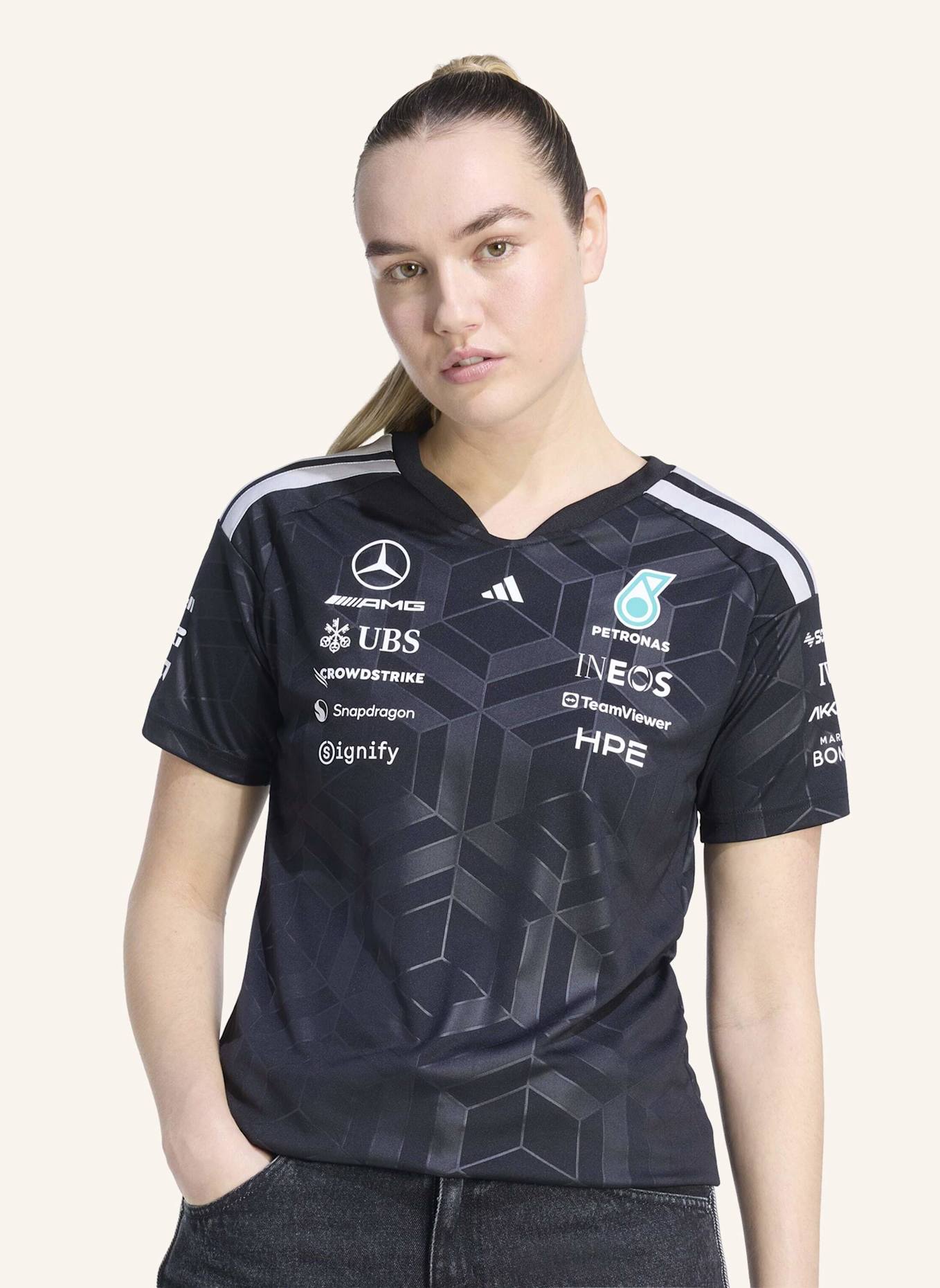 adidas MERCEDES - AMG PETRONAS FORMULA 1 TEAM DRIVER TRIKOT: SCHWARZ