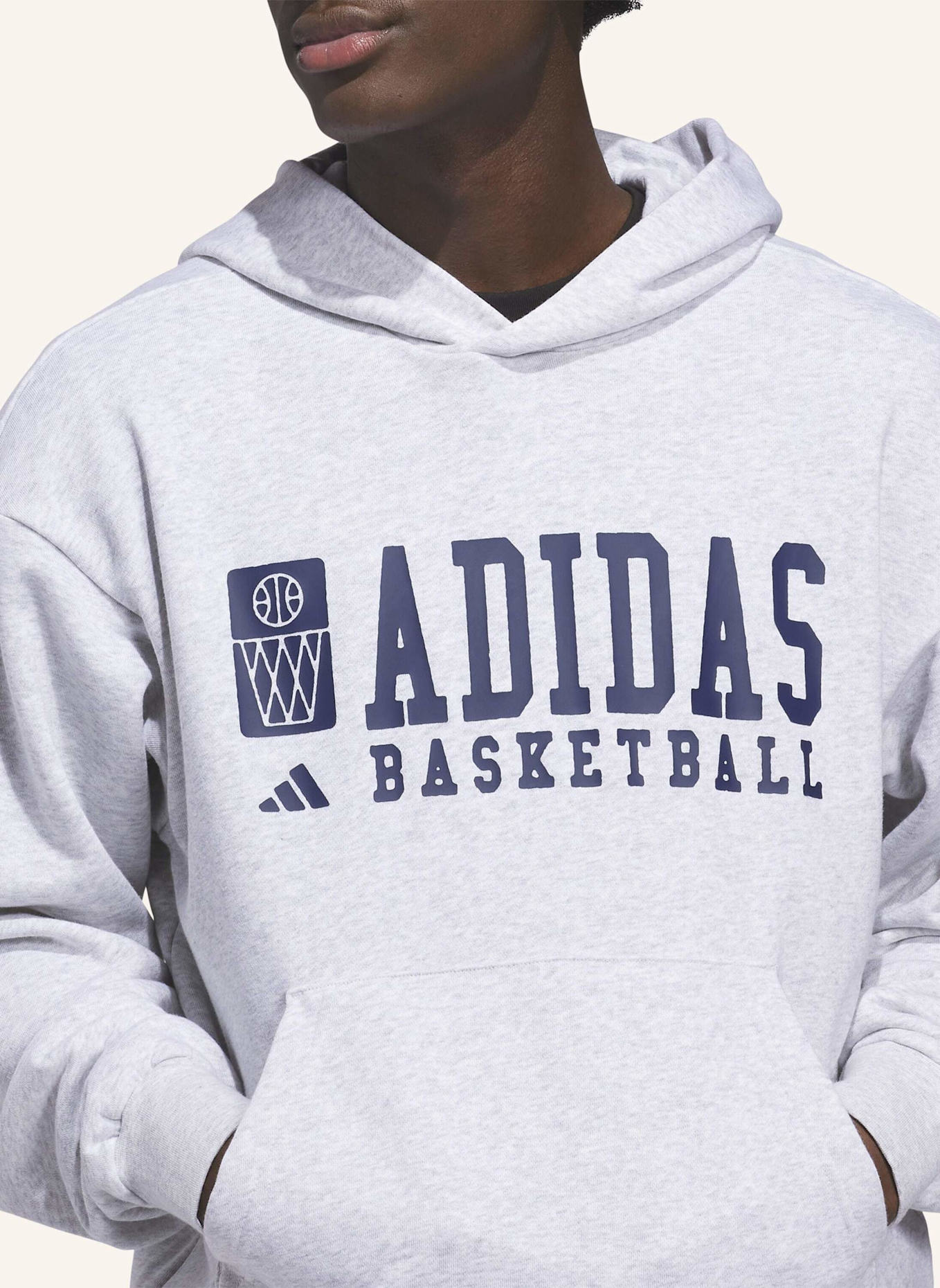 adidas ADIDAS BASKETBALL GRAPHIC HOODIE: GRAU