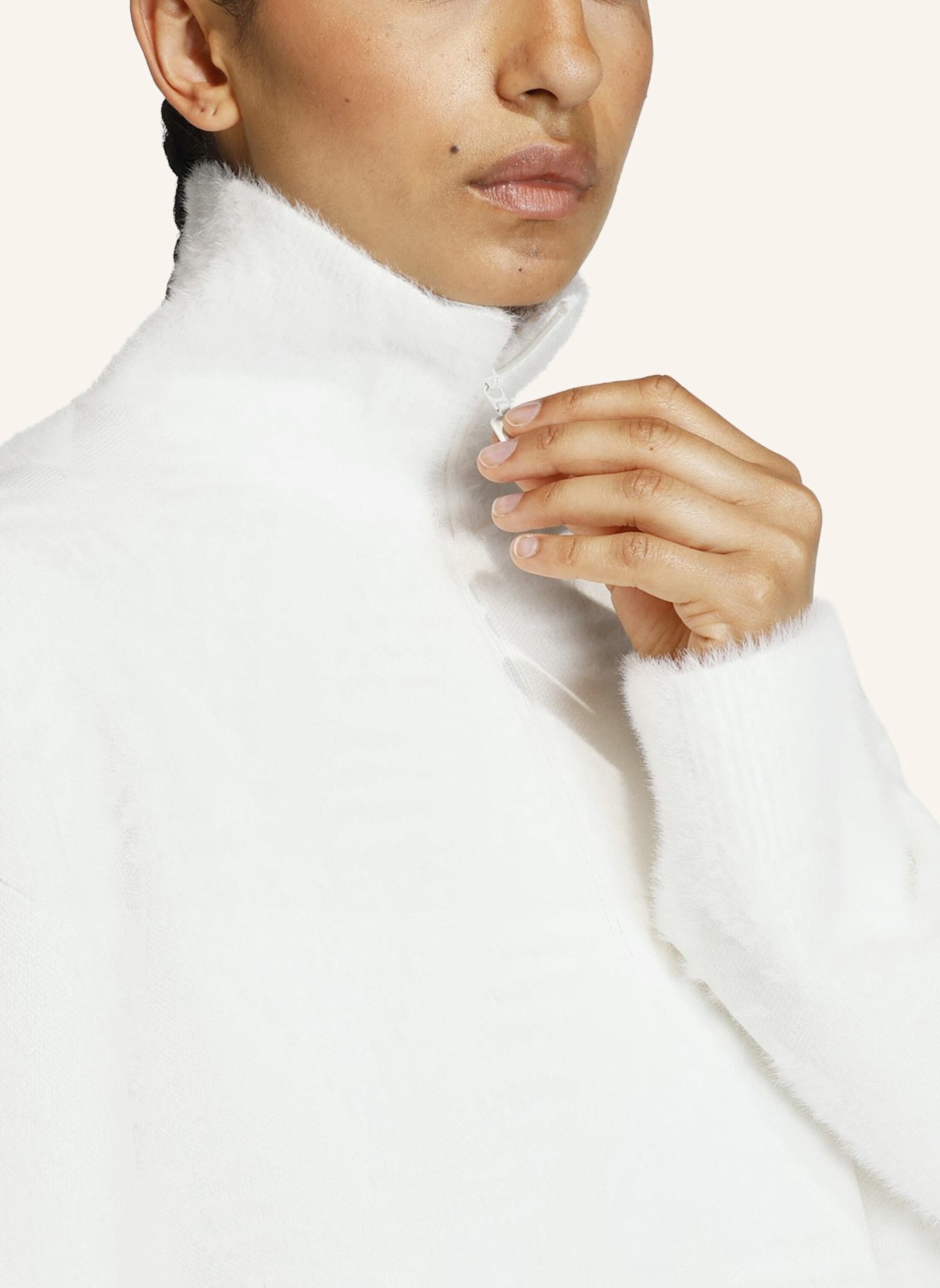 adidas Originals STRICKPULLOVER MIT REISSVERSCHLUSS BIS ZUR BRUST: WEISS