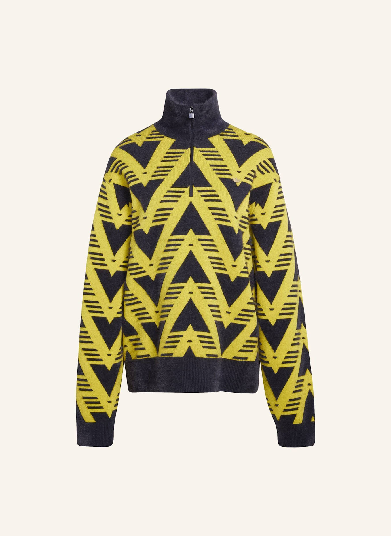 adidas Originals STRICKPULLOVER MIT REISSVERSCHLUSS BIS ZUR BRUST: GELB