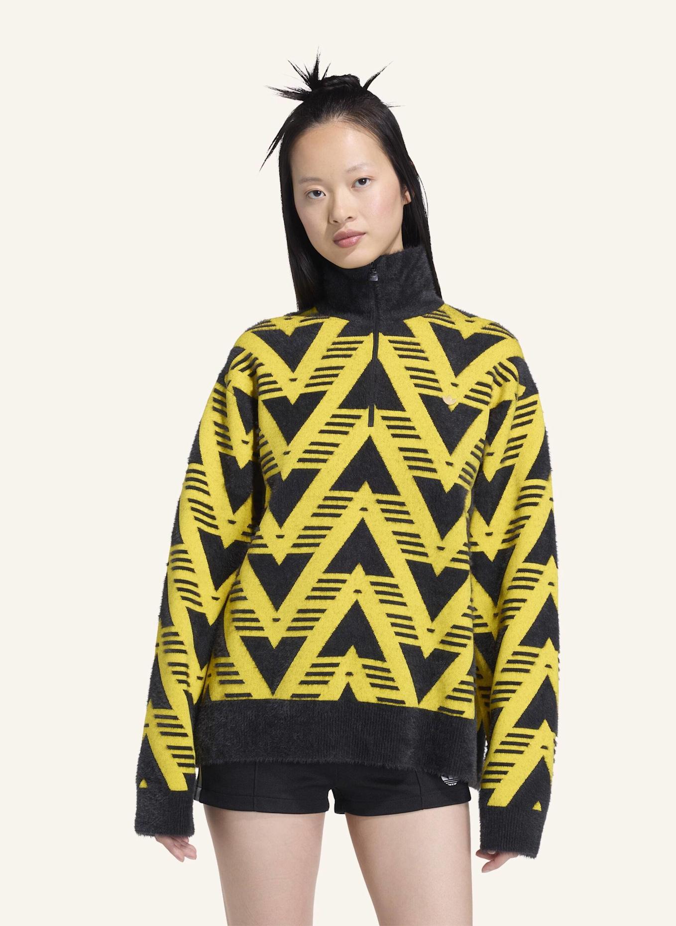 adidas Originals STRICKPULLOVER MIT REISSVERSCHLUSS BIS ZUR BRUST: GELB