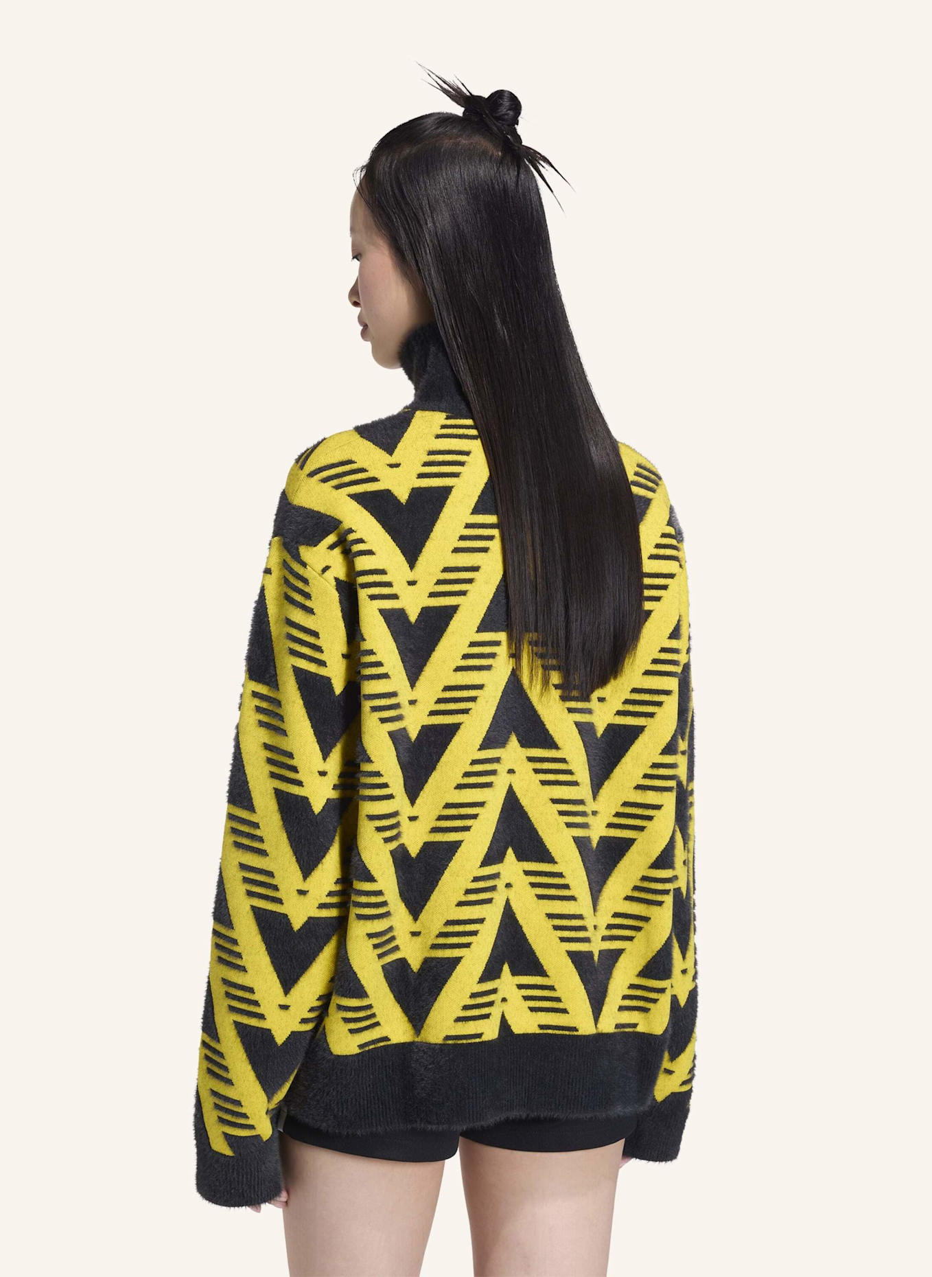 adidas Originals STRICKPULLOVER MIT REISSVERSCHLUSS BIS ZUR BRUST: GELB