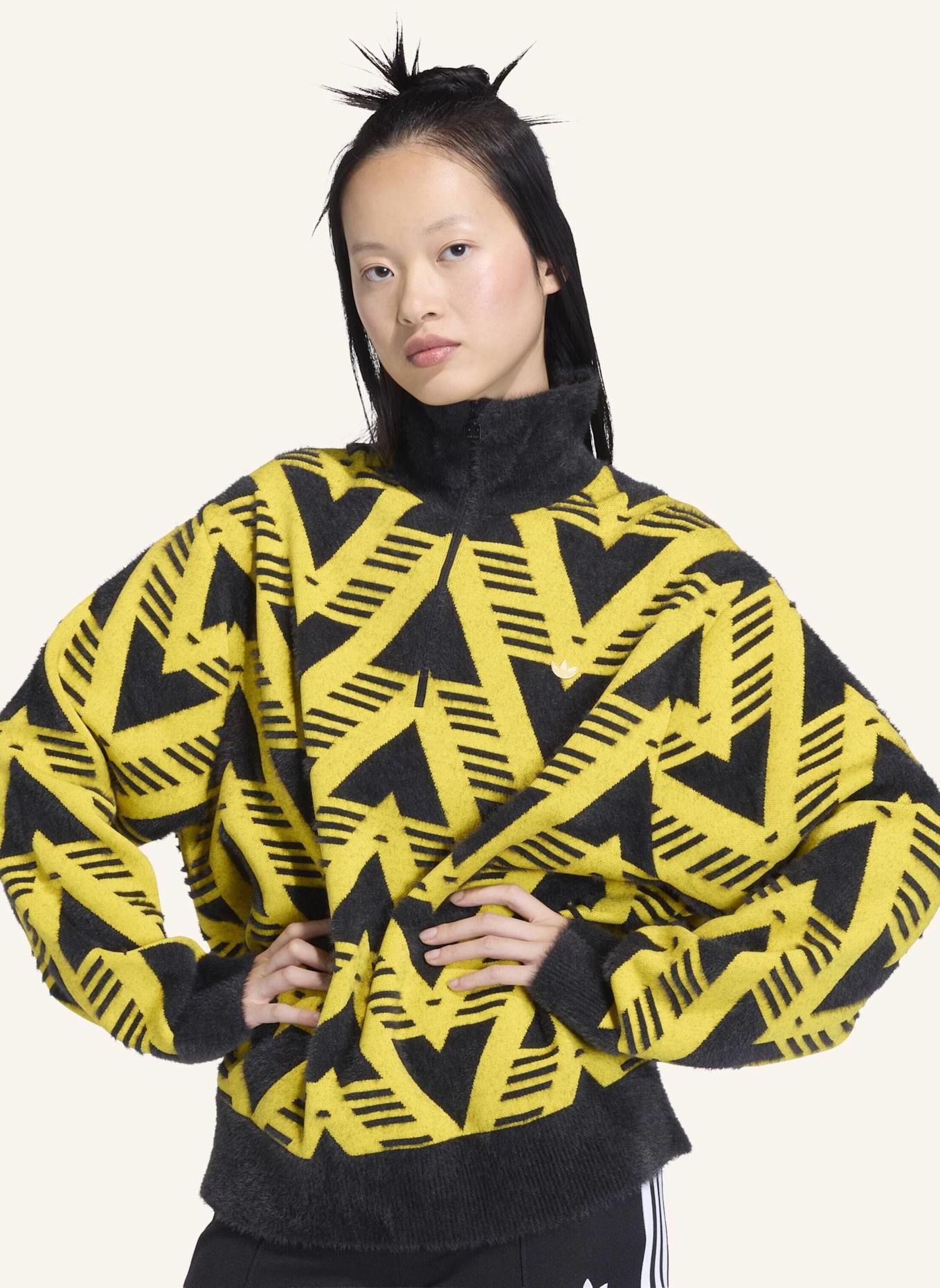 adidas Originals STRICKPULLOVER MIT REISSVERSCHLUSS BIS ZUR BRUST: GELB