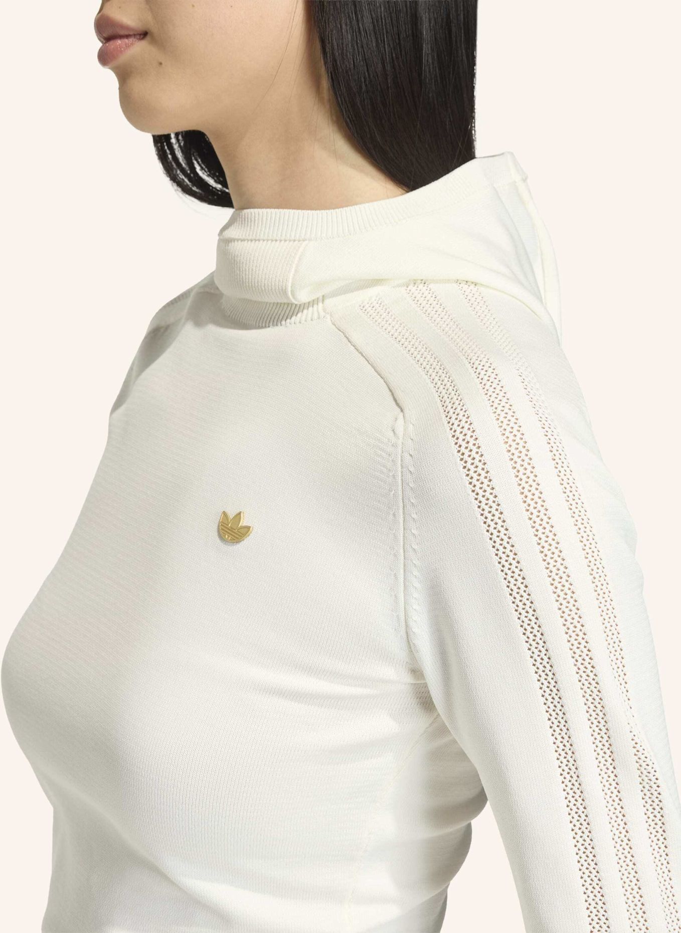 adidas Originals KNITTED HOODED LONG SLEEVE PULLOVER: WEISS