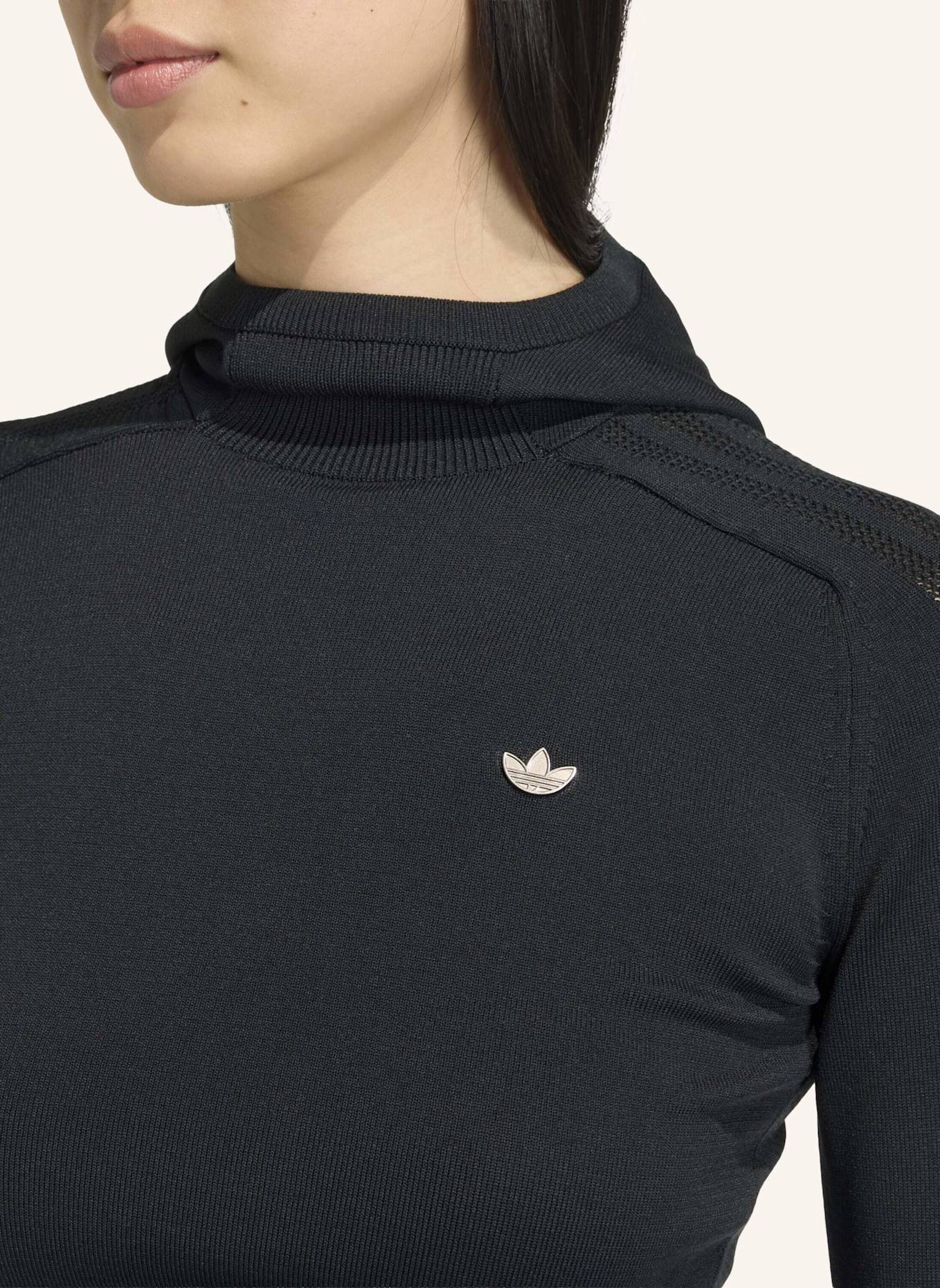 adidas Originals KNITTED HOODED LONG SLEEVE PULLOVER: SCHWARZ