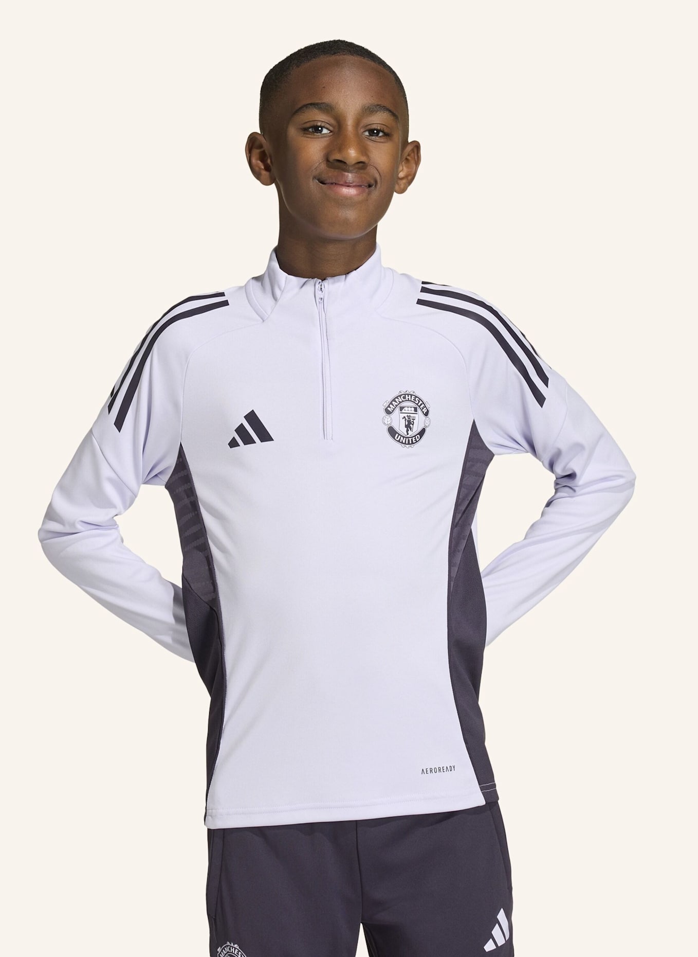 adidas MANCHESTER UNITED TIRO 25 COMPETITION KIDS TRAININGSOBERTEIL: LILA/ SCHWARZ