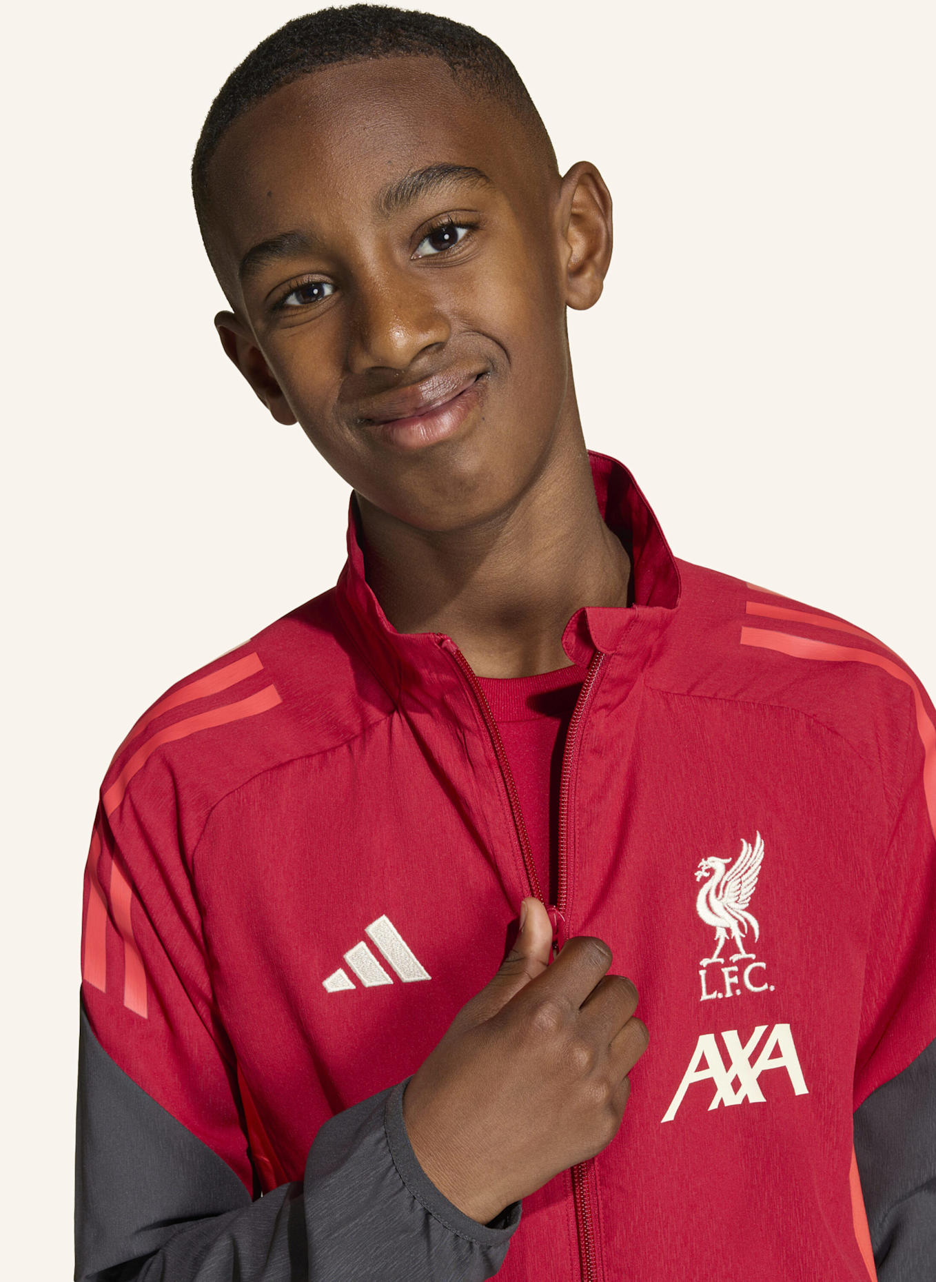 adidas FC LIVERPOOL TIRO 25 COMPETITION PRÄSENTATIONSJACKE FÜR KINDER: ROT