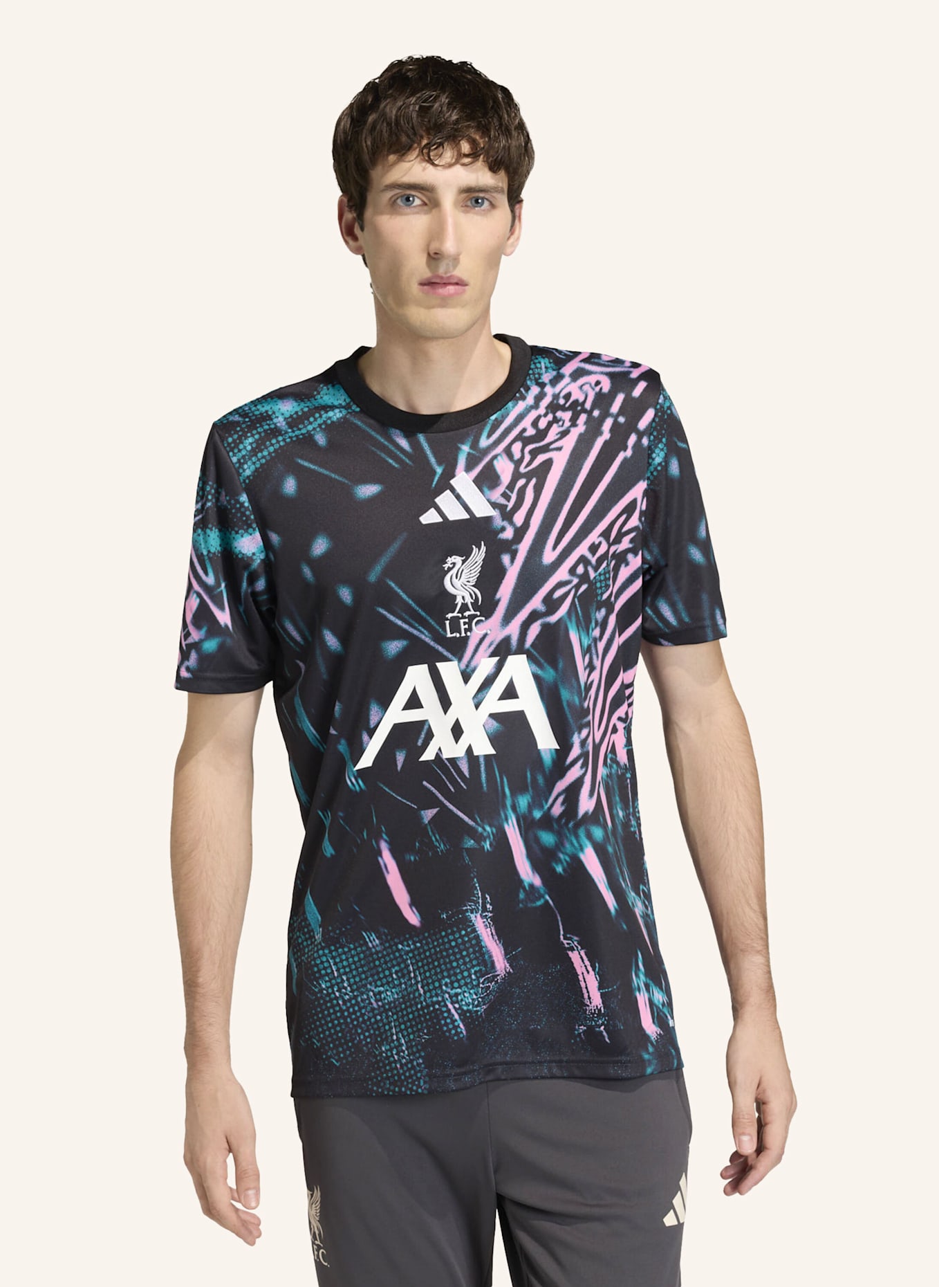 adidas LIVERPOOL FC 25/26 PRE-MATCH TRIKOT: SCHWARZ/ GRÜN/ PINK
