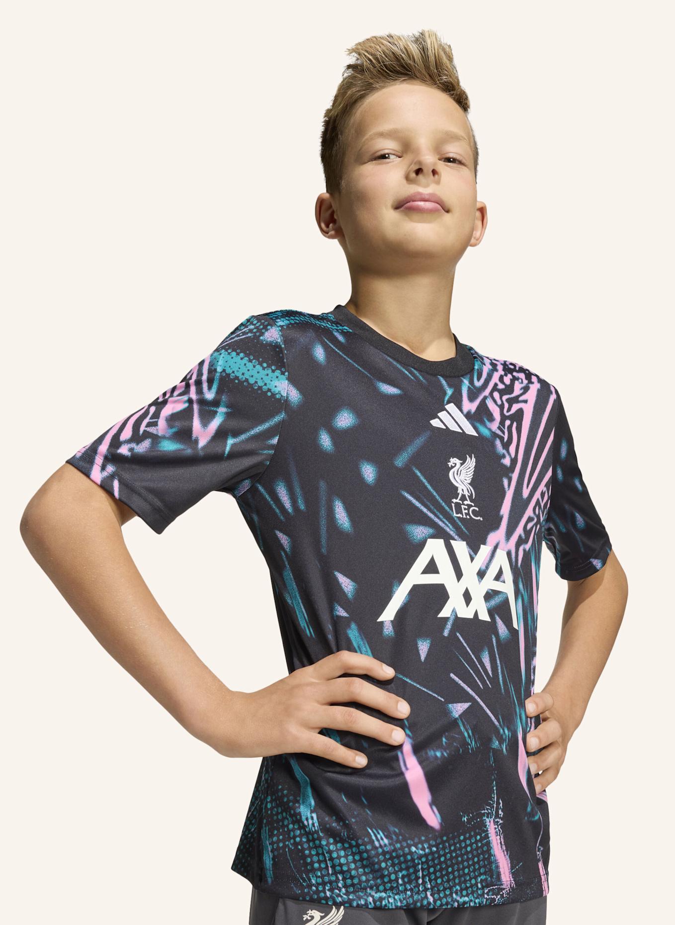 adidas LIVERPOOL FC 25/26 KIDS PRE-MATCH SHIRT: SCHWARZ/ GRÜN/ PINK