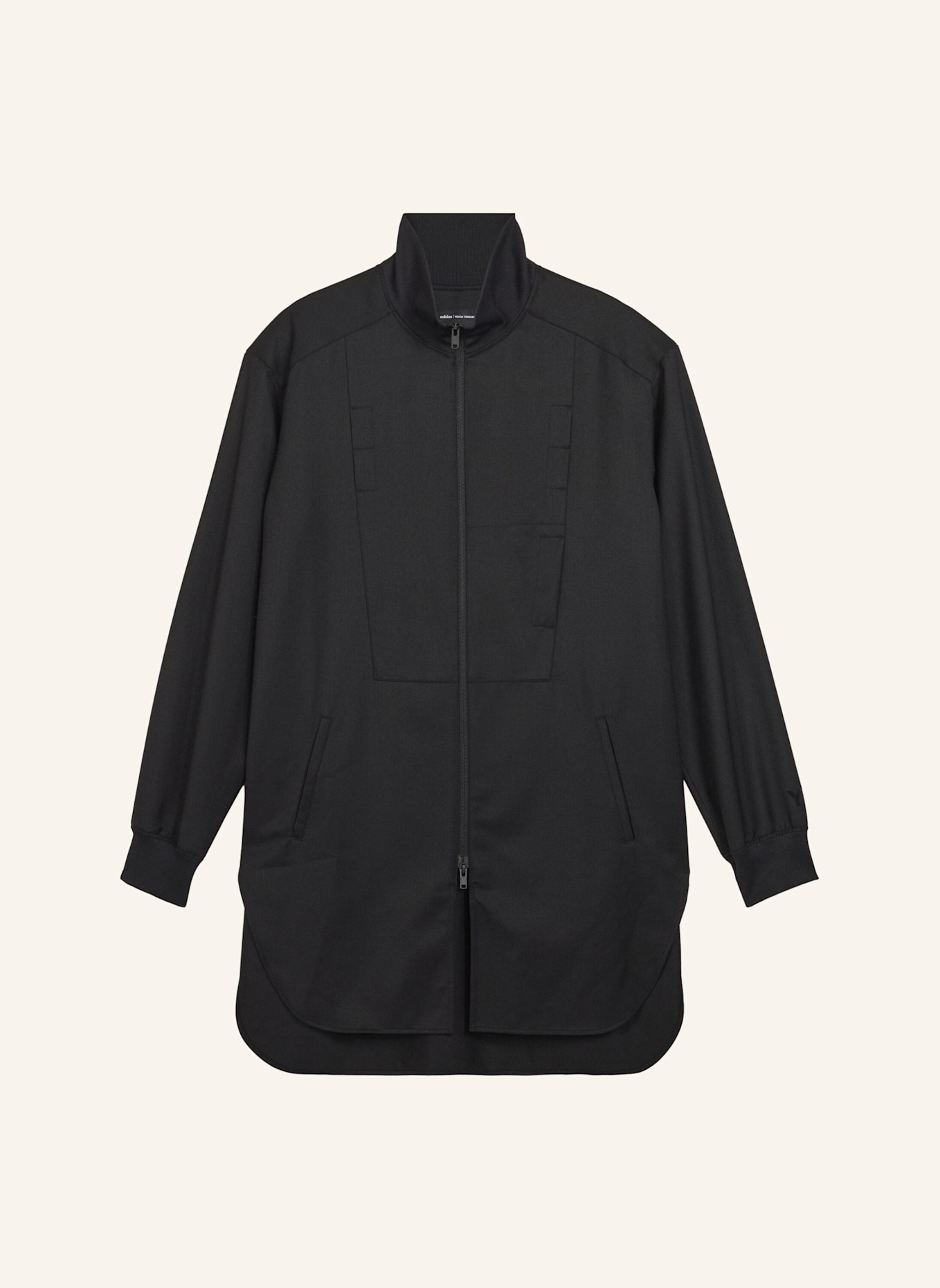 Y-3 Y-3 LANGE TRAININGSJACKE AUS VEREDELTER WOLLE: SCHWARZ